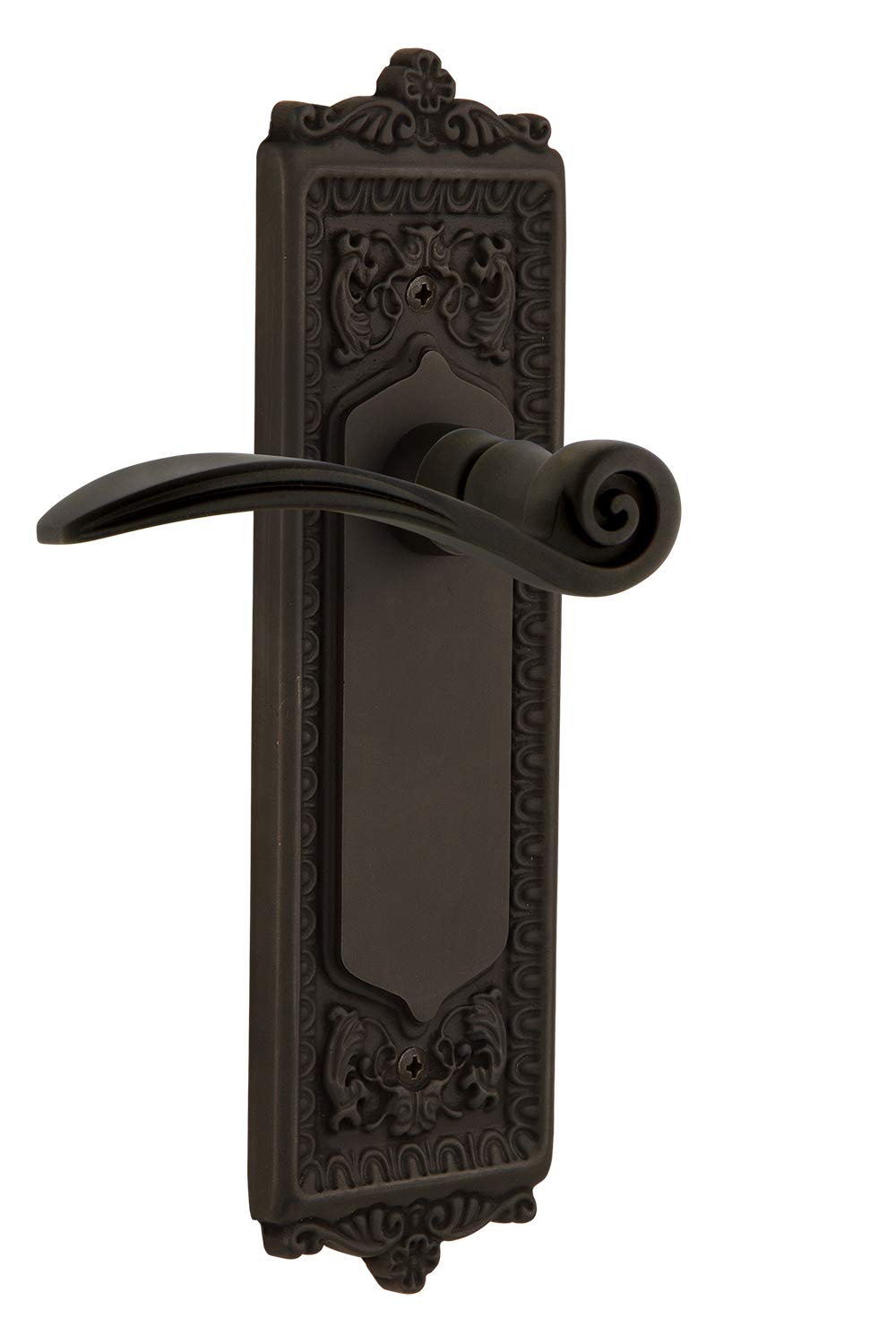 Nostalgic Warehouse Egg & Dart Plate Privacy Swan Lever in Oil-Rubbed Bronze - Vintage Door Hardware for Classic Home Decor & Interior Design