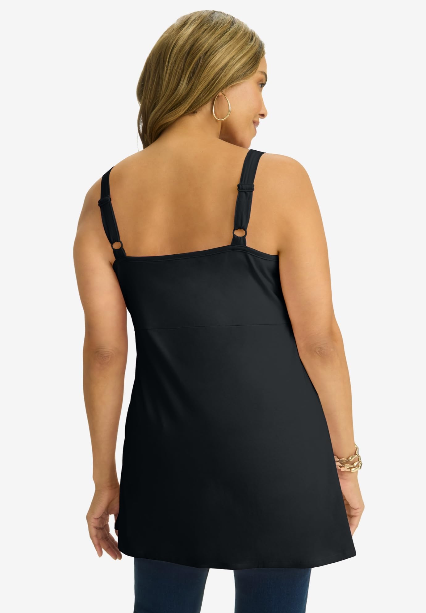 Jessica London Plus Size Cotton Stretch Tank Top for Women - Casual Summer Wear