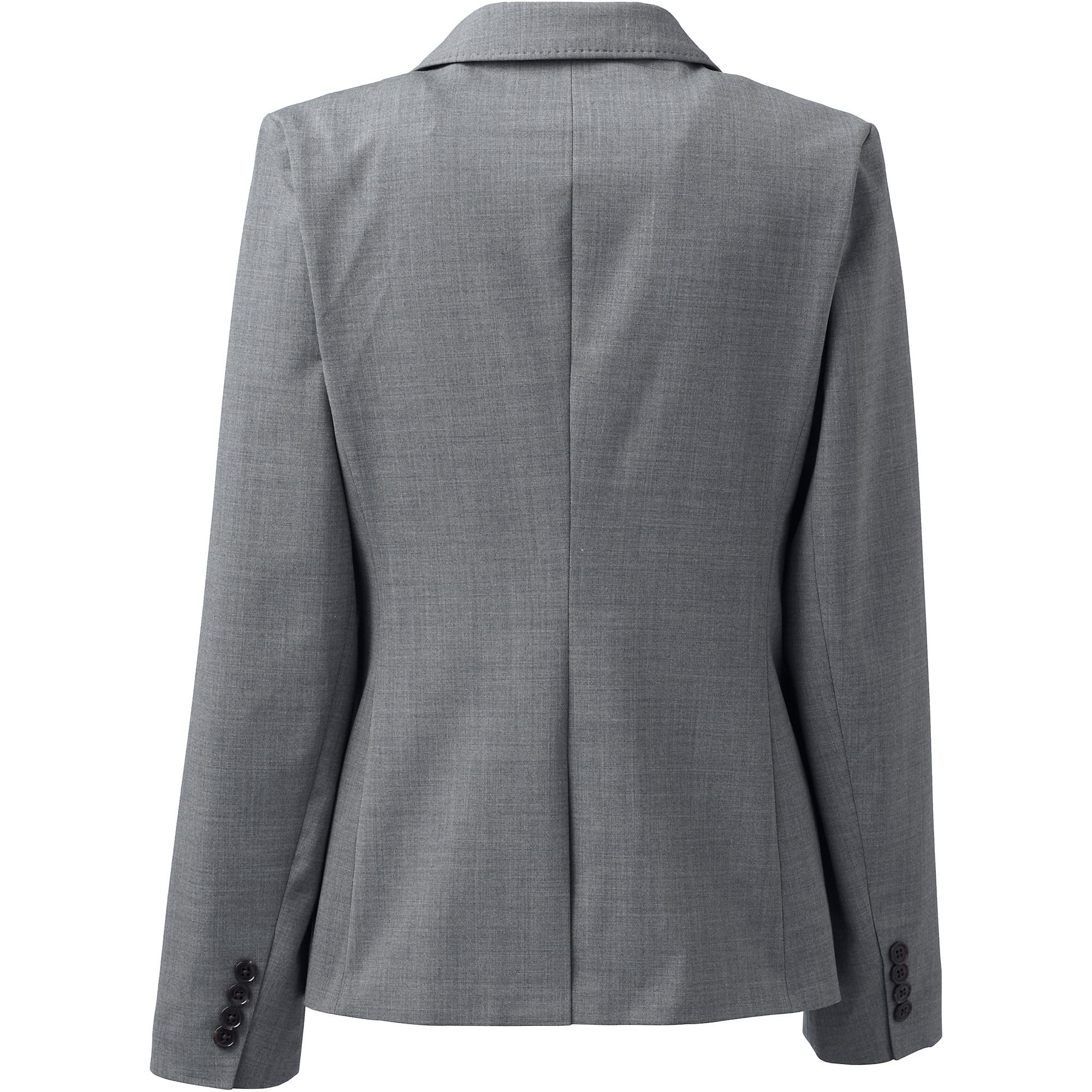 Lands' End Women's Washable Wool Blazer - Classic Two-Button Jacket for Office, Business & Formal Occasions