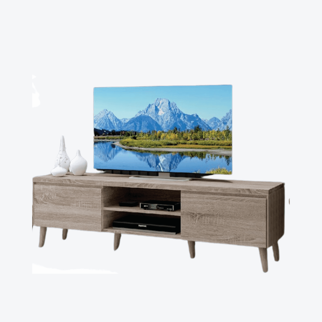 Holdun 160cm Hana Oak Veneer Wooden TV Stand - Modern Entertainment Center for Living Room, Bedroom & Home Theater