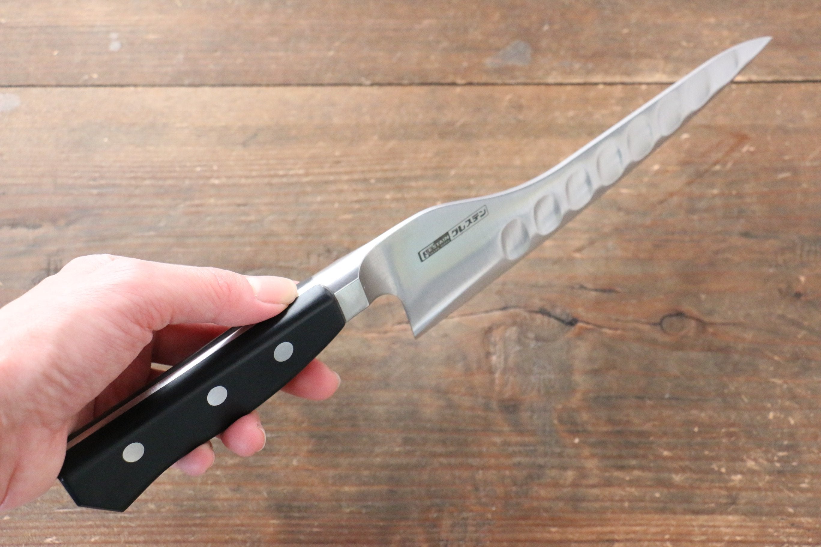 Premium Glestain Stainless Steel Offset Utility Knife - Professional Kitchen Knife for Chefs & Home Cooking - Perfect for Slicing, Dicing & Food Prep