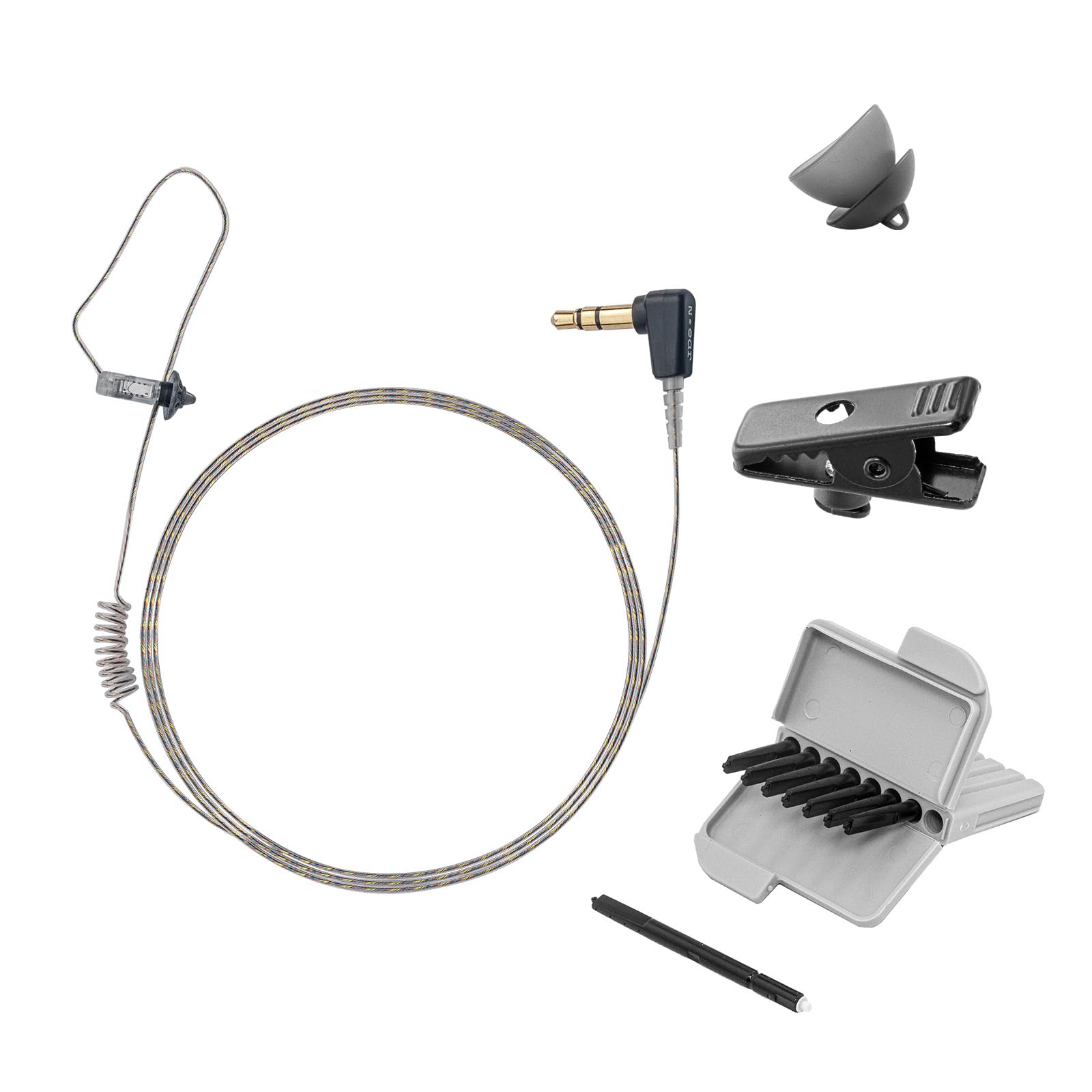 360 Flexo Single Ear Earpiece with 3.5mm Connector - 22 Inch Comfortable Headset for Phone Calls, Gaming & Office Use