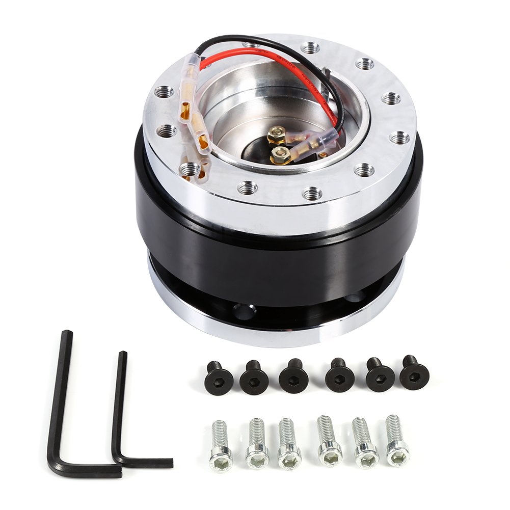 Estink Universal 6-Hole Quick Release Steering Wheel Hub Adapter - Black Boss Kit Replacement for Racing & Drifting | Compatible with Most Vehicles | Perfect for Car Enthusiasts & DIY Installations