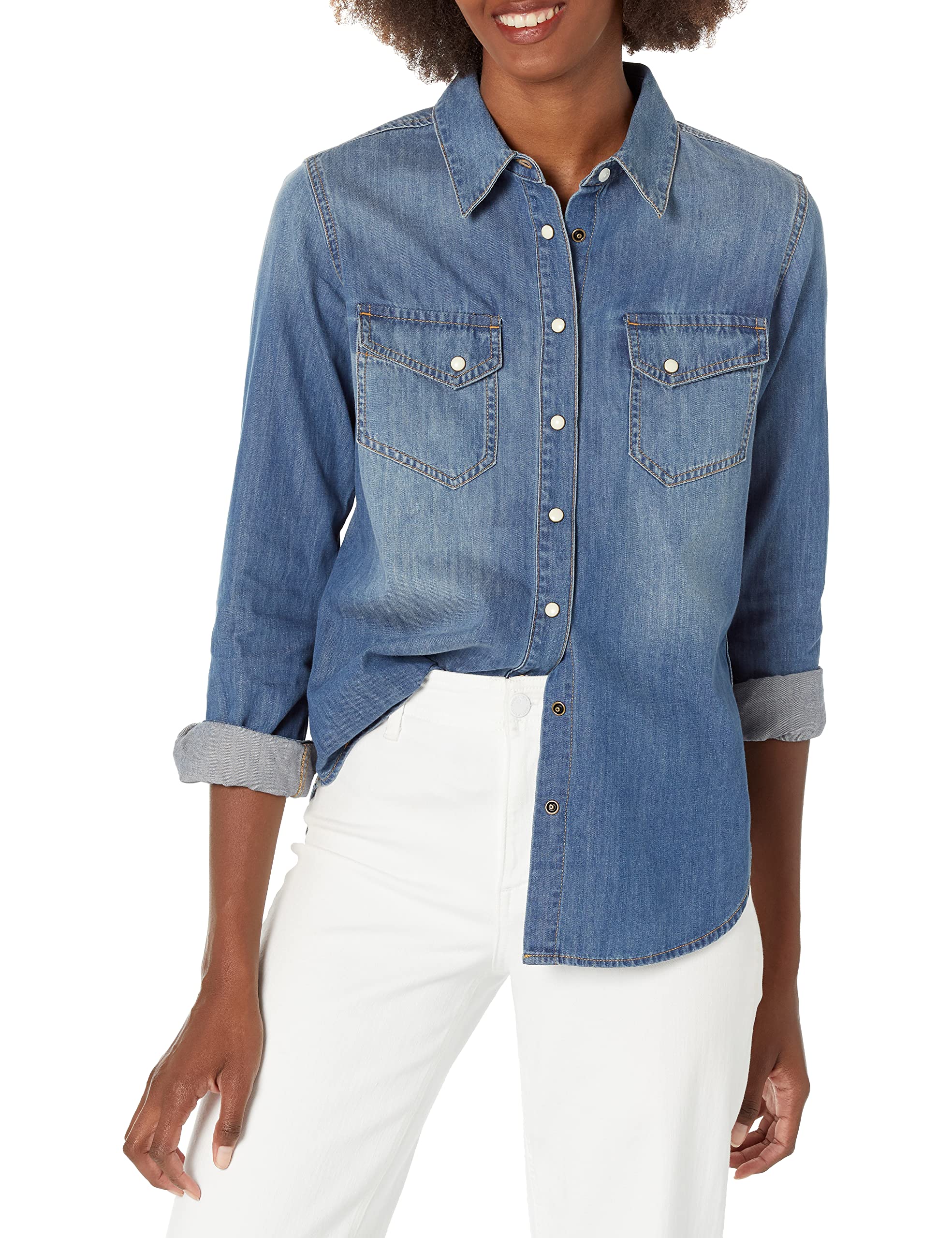 Pendleton Women's Chambray Gambler Shirt - Casual Western Style Button-Up Shirt for Women | Perfect for Outdoor Adventures, Country Concerts & Everyday Wear
