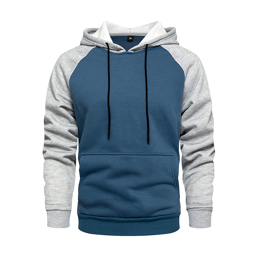 LBL Men's Solid Color Pullover Hoodie - Soft Fleece Hooded Sweatshirt with Kangaroo Pocket for Casual Wear, Sports & Outdoor Activities