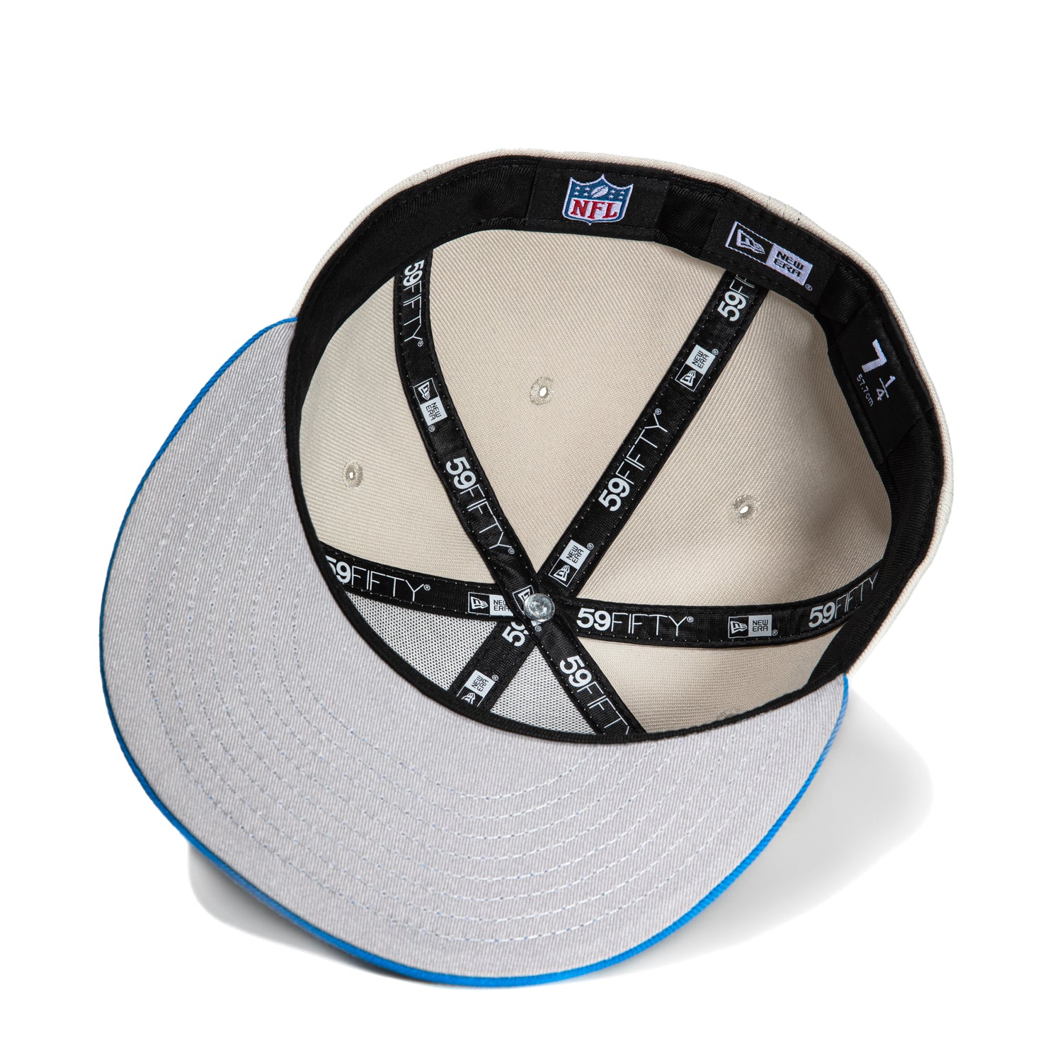 New Era 59Fifty Detroit Lions Logo Patch Snapback Hat - Light Blue Stone Dome Cap for Men & Women | Game Day, Streetwear, Sports Fan Fashion
