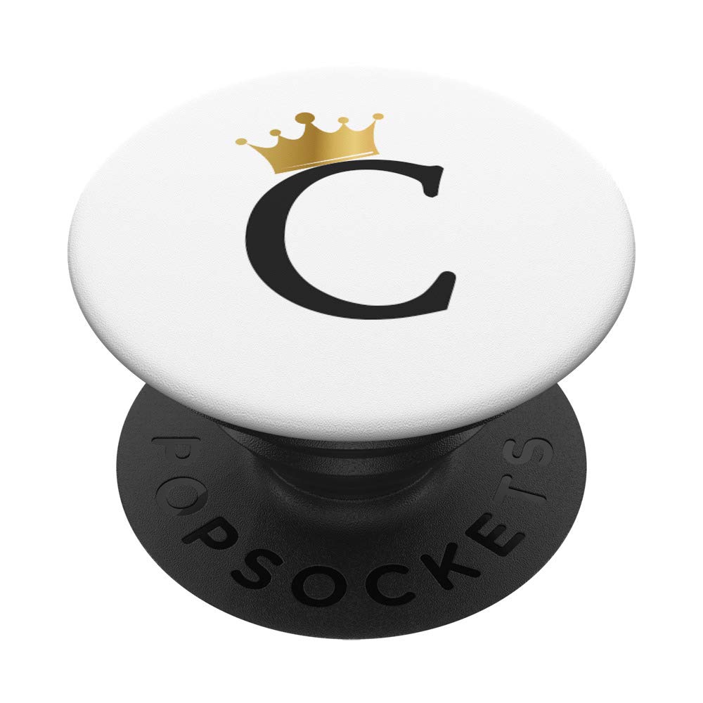 Gold Letter C Monogram PopSockets PopGrip - Swappable Phone Grip for iPhone, Samsung & Tablets - Perfect for Everyday Use, Travel & Selfies