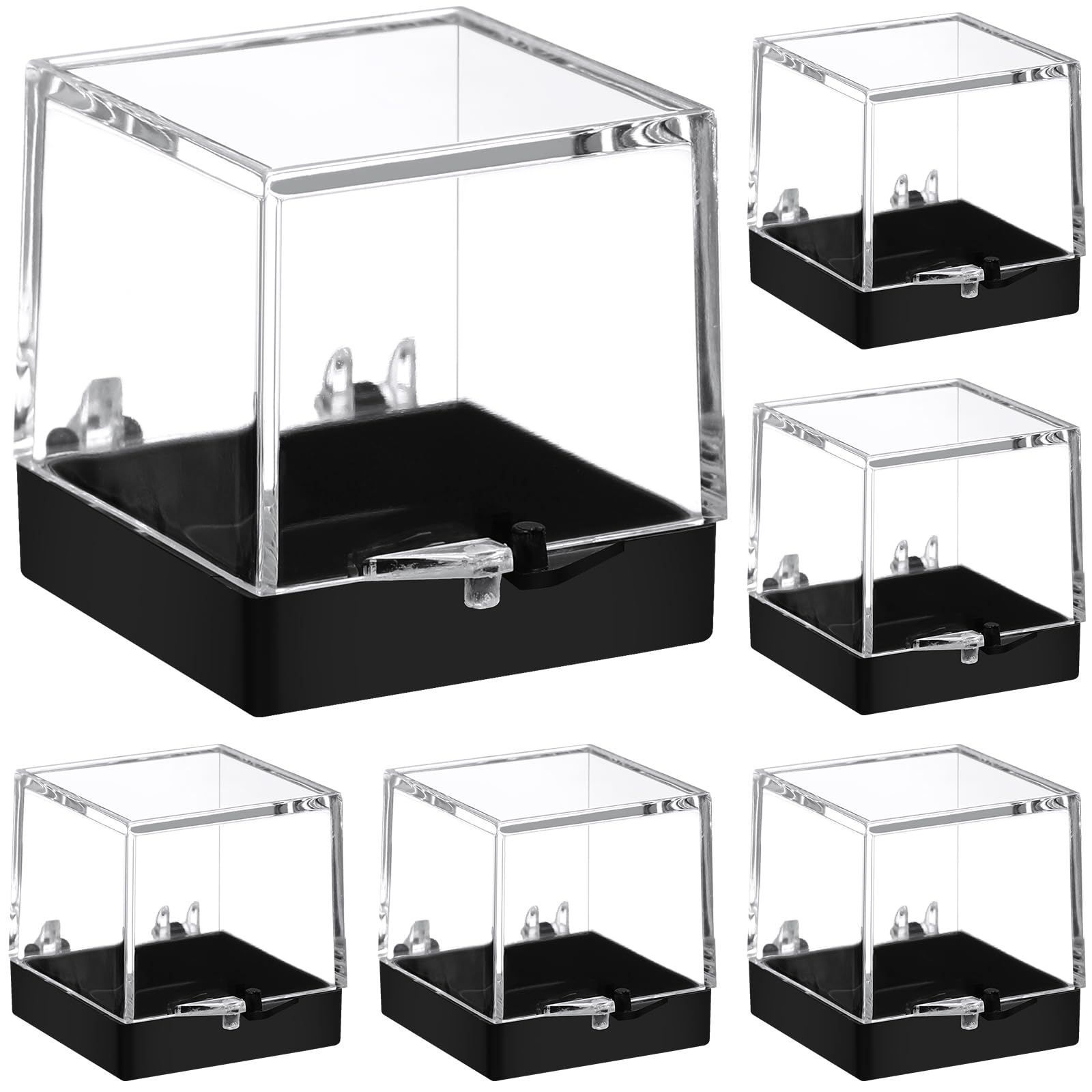 60 Pcs Clear Jewelry Organizer Box with Lids - Mineral Display Storage Containers, Tiny Square Cube Boxes for Jewelry, Specimen & Small Items - Perfect for Craft Rooms, Retail Displays & Home Organization