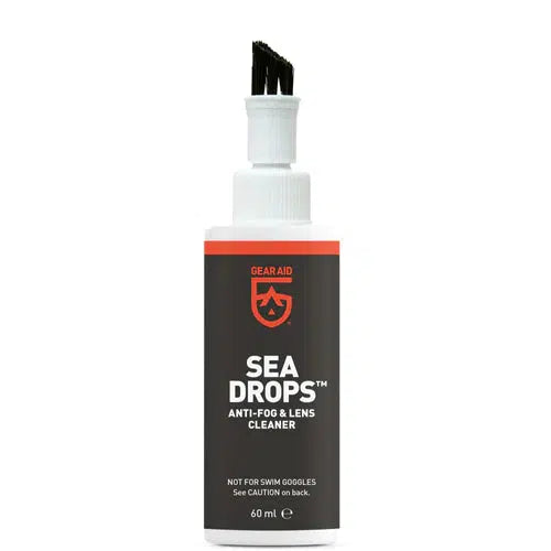 Gear Aid Sea Drops Anti Fog & Lens Cleaner 60ml - Prevent Fogging & Clean Lenses for Scuba Diving, Swimming Goggles, Ski Masks & Safety Glasses