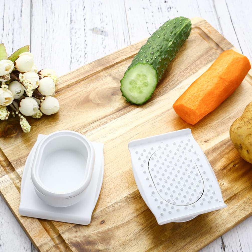 Bestonzon Stainless Steel Mandoline Slicer with Finger Guard - Professional Vegetable & Fruit Cutter for Onion, Carrot, Potato, Melon - Kitchen Gadget for Safe Food Prep & Salad Making (White)
