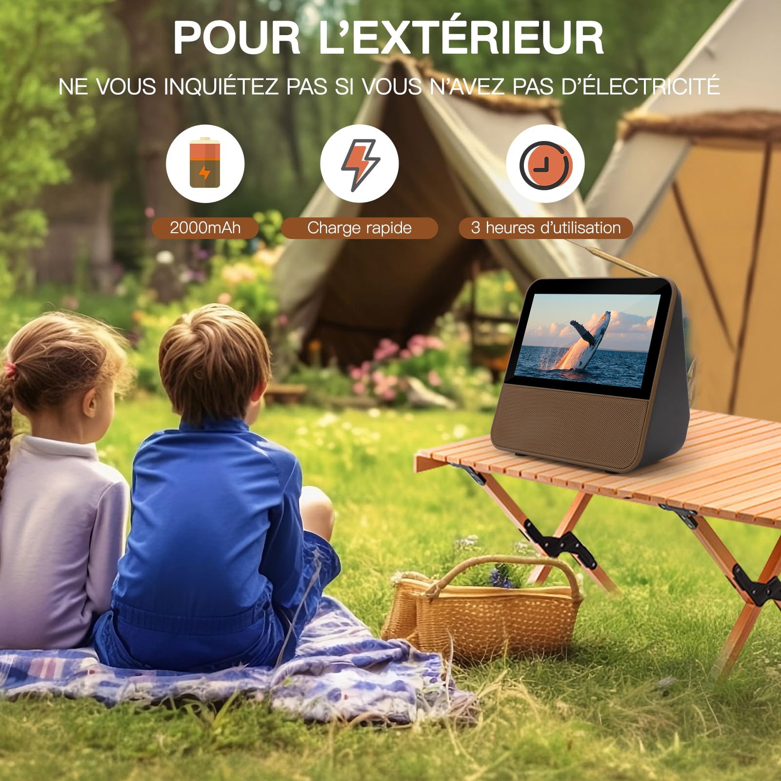 HassoKon DVB-T2 Portable Digital TV with 1080P HD Screen, Telescopic Antenna & Remote Control - Ideal for Caravan, Car, Camping, Kitchen, Bedroom & Travel Entertainment