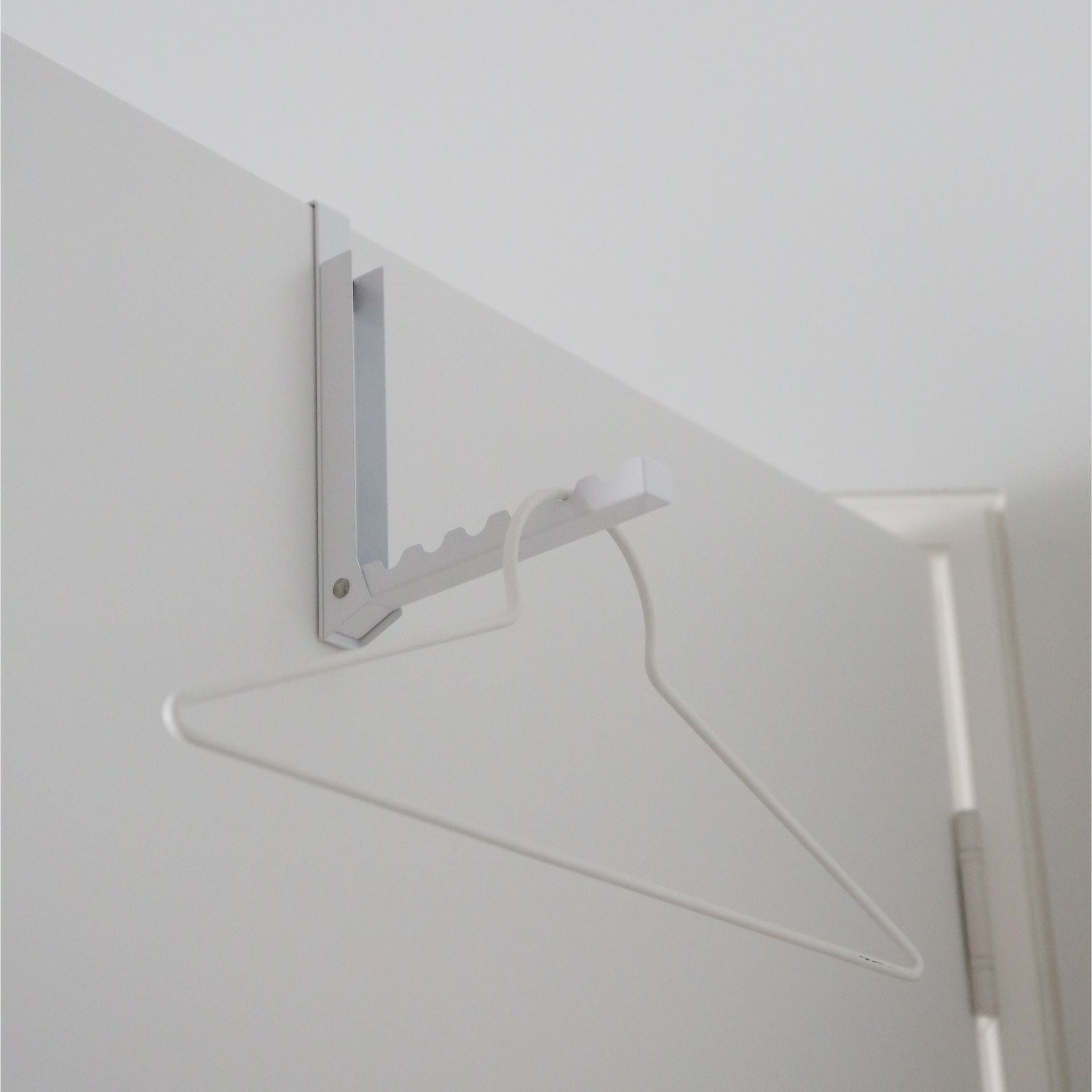 YAMAZAKI Over the Door Storage Organizer - White Space Saving Hanger Rack for Closet, Bathroom & Bedroom Organization