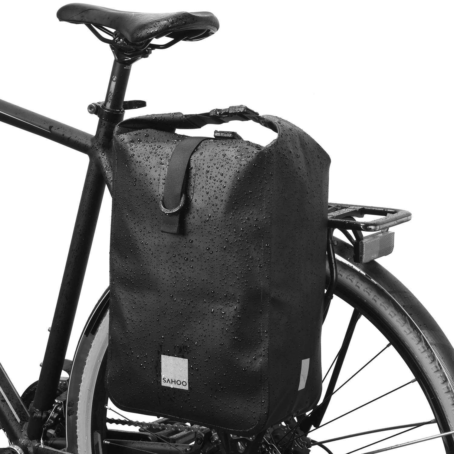 Lixada Waterproof Bike Pannier Bag - Double Rear Seat Storage Bag with Reflective Strips for Cycling Commuting & Outdoor Adventures