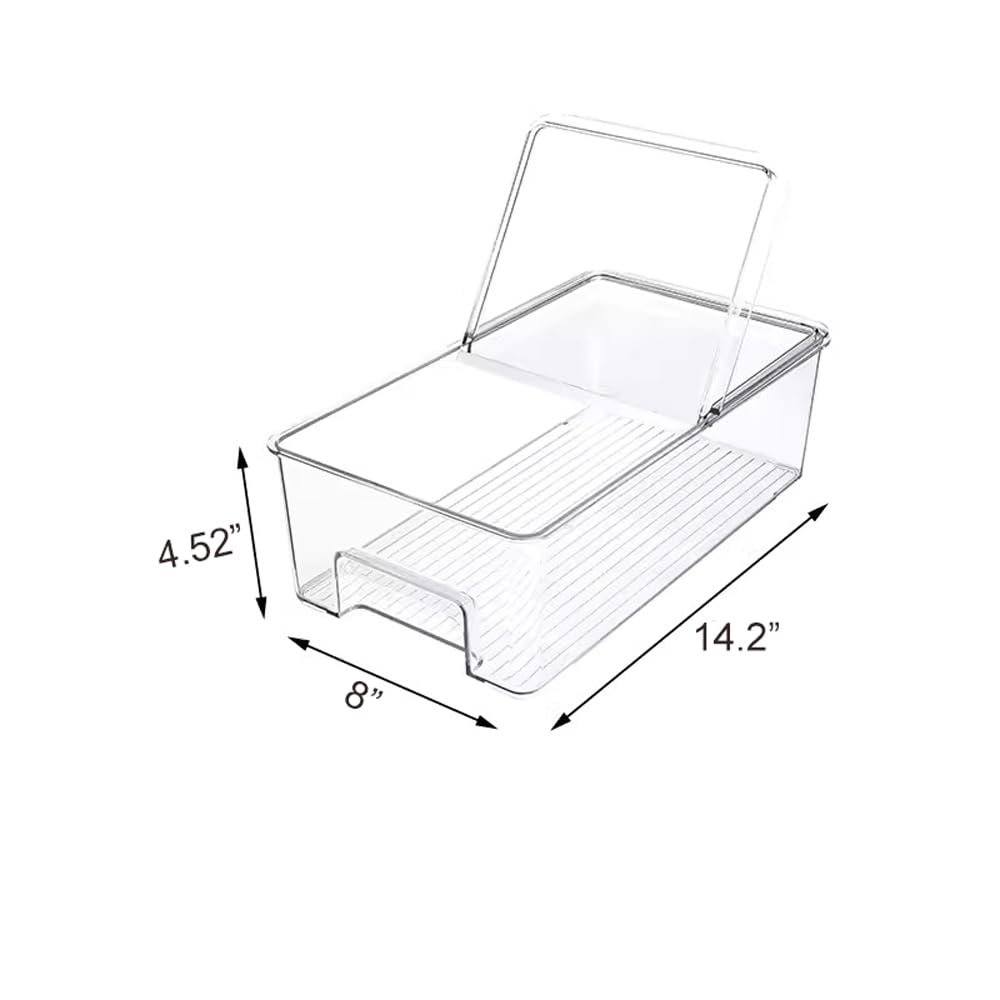 Plastic Food Storage Containers for Fridge & Freezer - Airtight Kitchen Organizer Bins for Fruits, Yogurt, Snacks, Pasta - Set of 2 | Perfect for Meal Prep, Leftovers & Pantry Organization