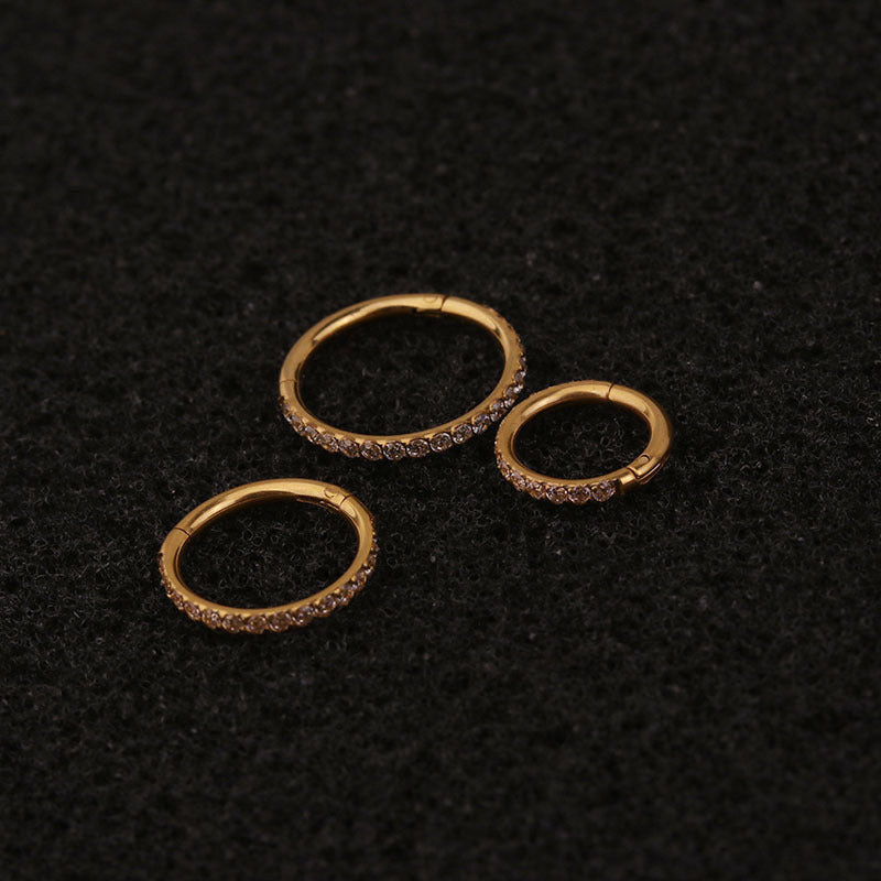 16G Gold Plated Cartilage Hoop Earrings for Women - 14K Gold Pave Studded Huggie Hoops - Perfect for Pierced Ears, Daily Wear & Special Occasions