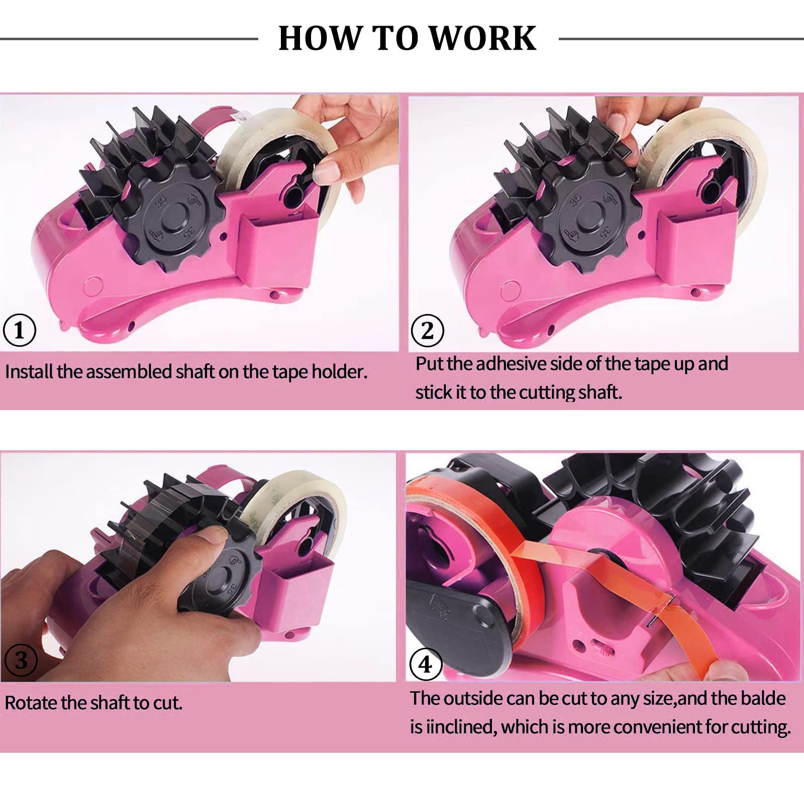 Pink Semi-Automatic Heat Tape Dispenser for Sublimation - 1