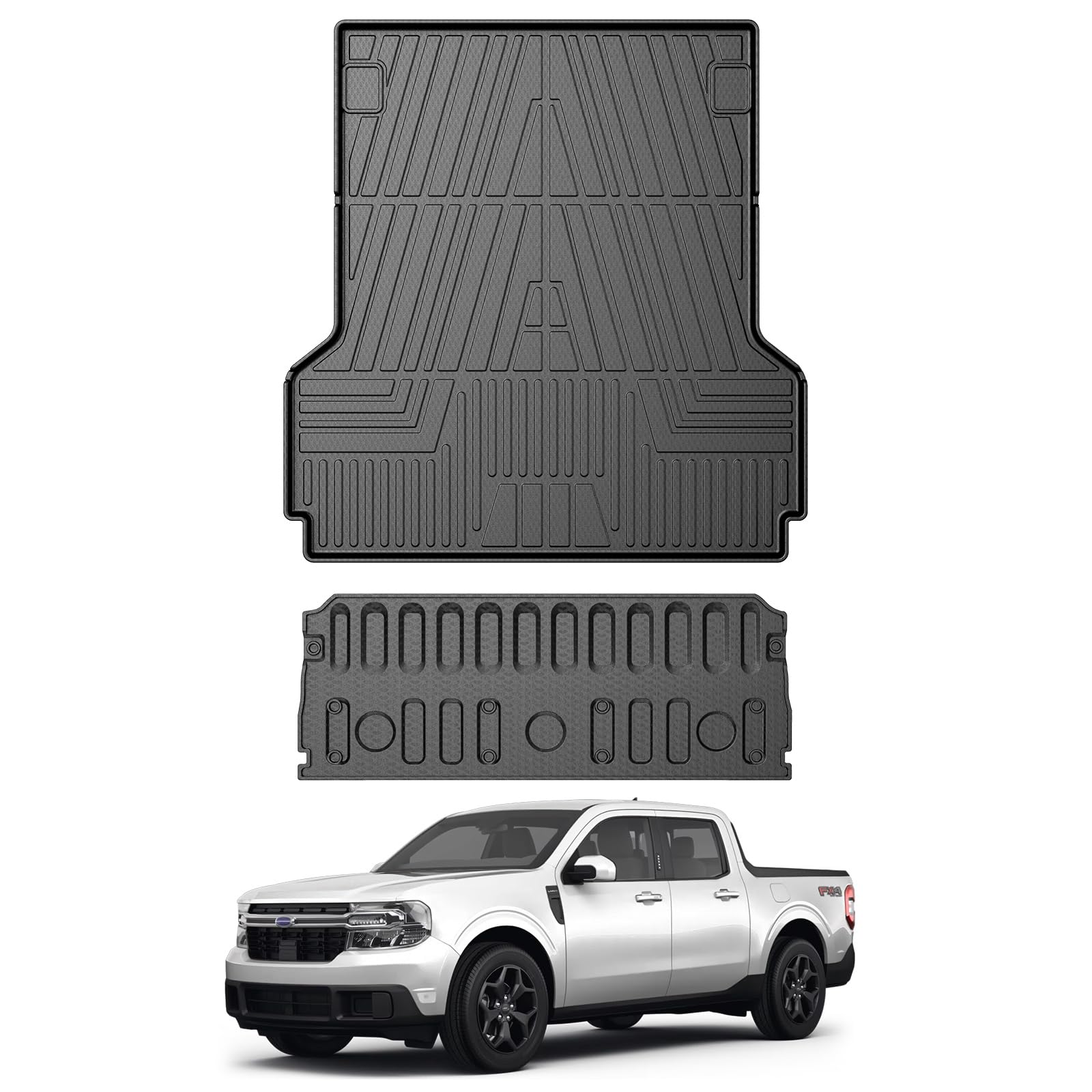 2022-2024 Ford Maverick Truck Bed Mat & Tailgate Mat Set - All Weather Bed Liner Accessories for Pickup Trucks | Perfect for Hauling, Camping & Outdoor Adventures