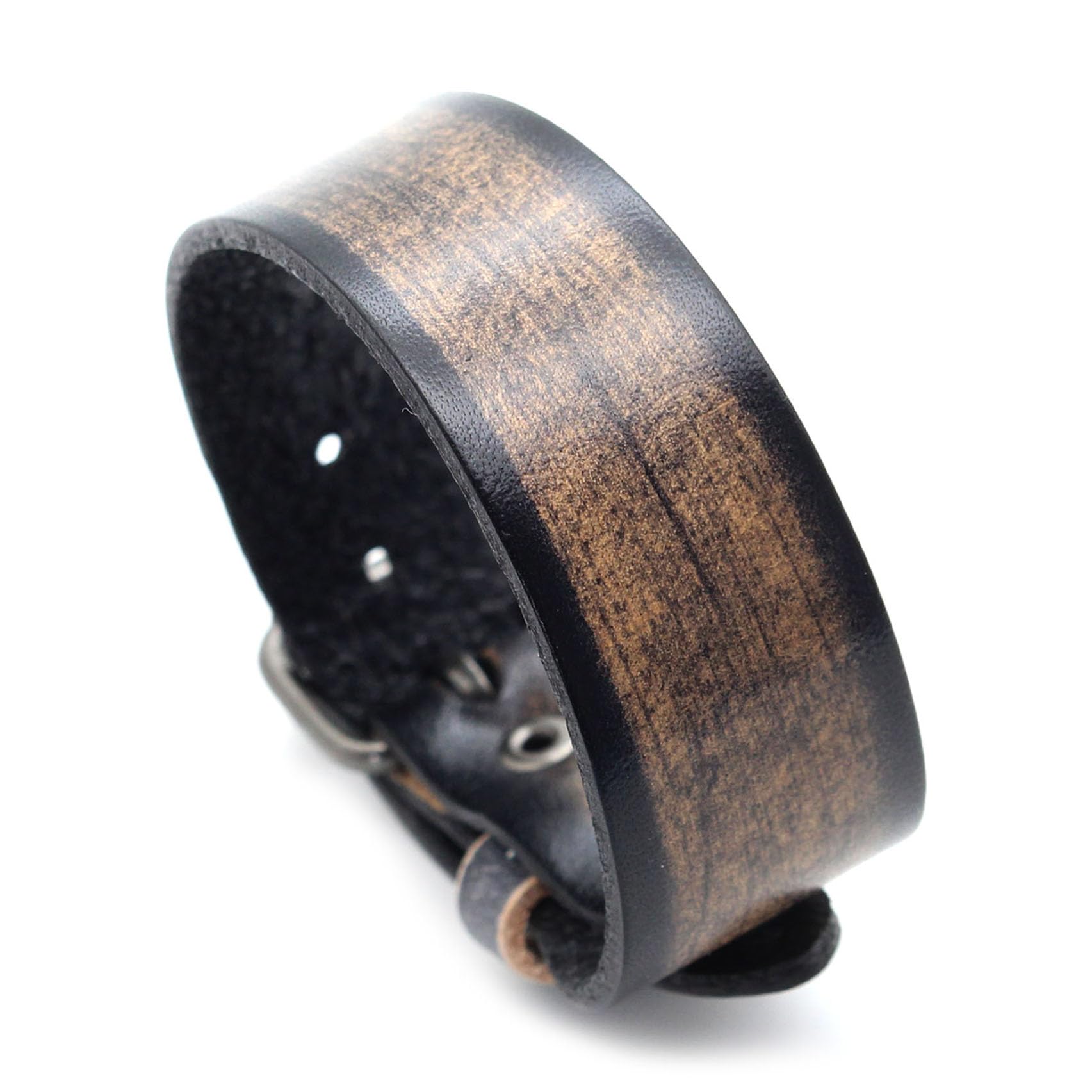 Punk Rock Faux Leather Wristband - Adjustable Buckle Bracelet for Men & Women - Retro Arm Cuff for Concerts, Festivals & Gothic Fashion