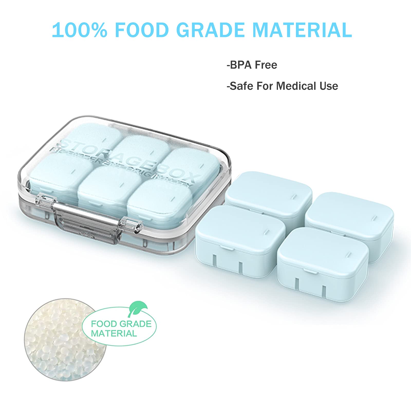 SOFISO 10-Day Pill Organizer - 4/6 Grid Adjustable Travel Medicine Box | Portable Waterproof Daily Pill Case for Vitamins, Fish Oil & Supplements | Perfect for Travel, Home Use & Medication Management