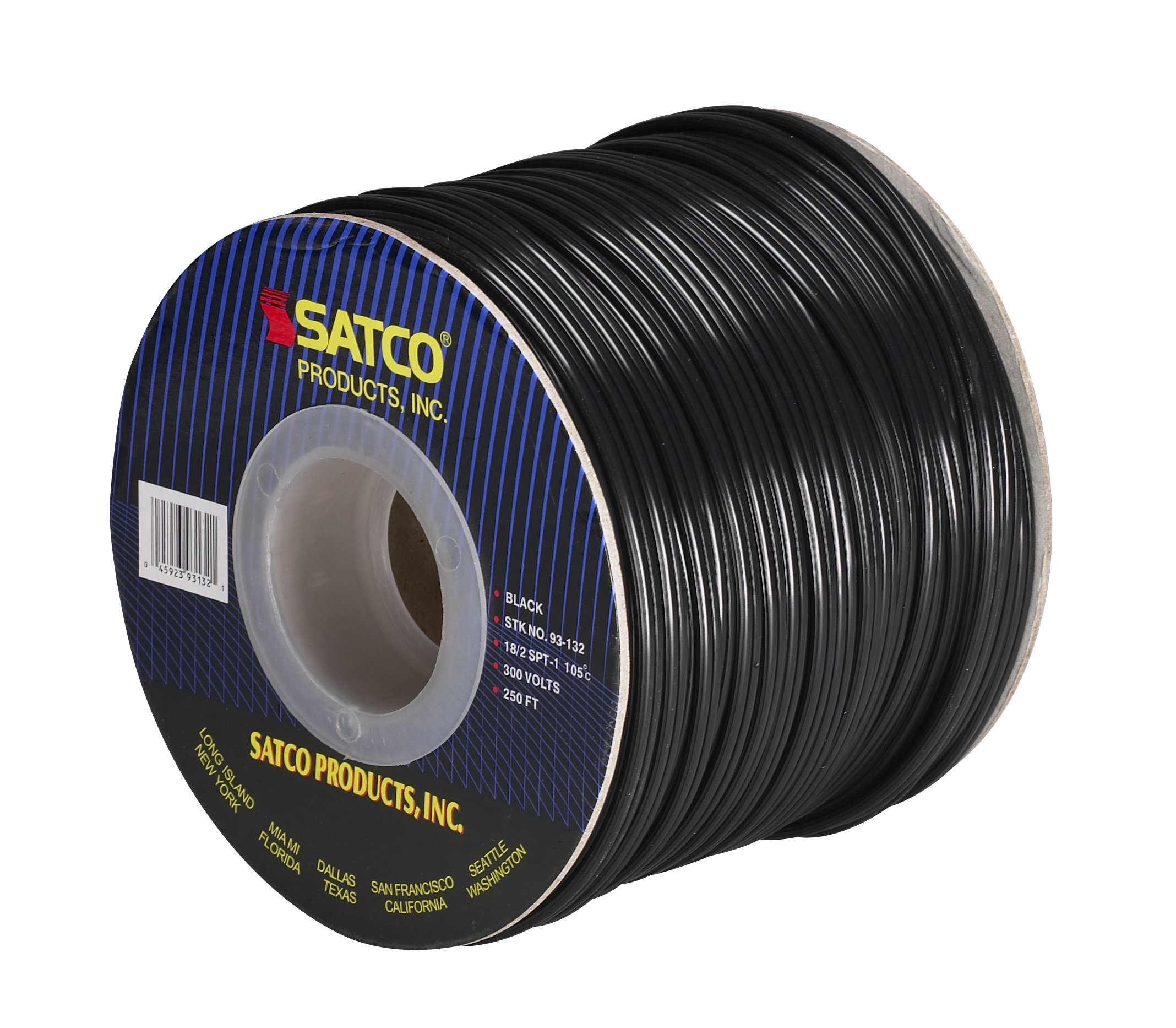 Satco 93-132 Bulk Wire for Lamps and Lighting - 18 Gauge Electrical Wire in Multiple Colors - Perfect for Home Lighting Projects, DIY Fixtures, and Electrical Repairs