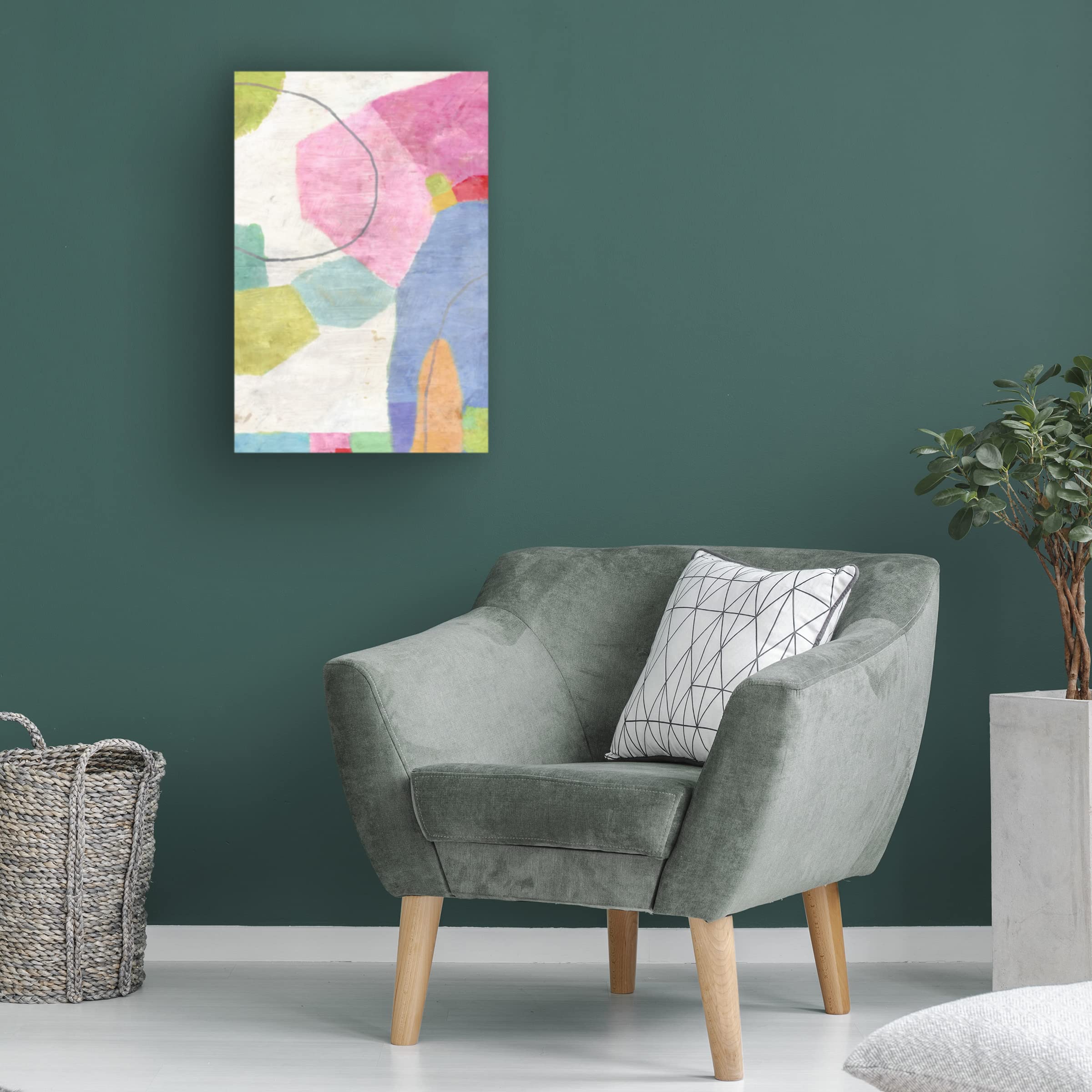 Trademark Fine Art 'Cotton Candy 2' Canvas Wall Art by Suzanne Nicoll - 30x47 Inches, Modern Abstract Painting for Living Room, Bedroom & Office Decor