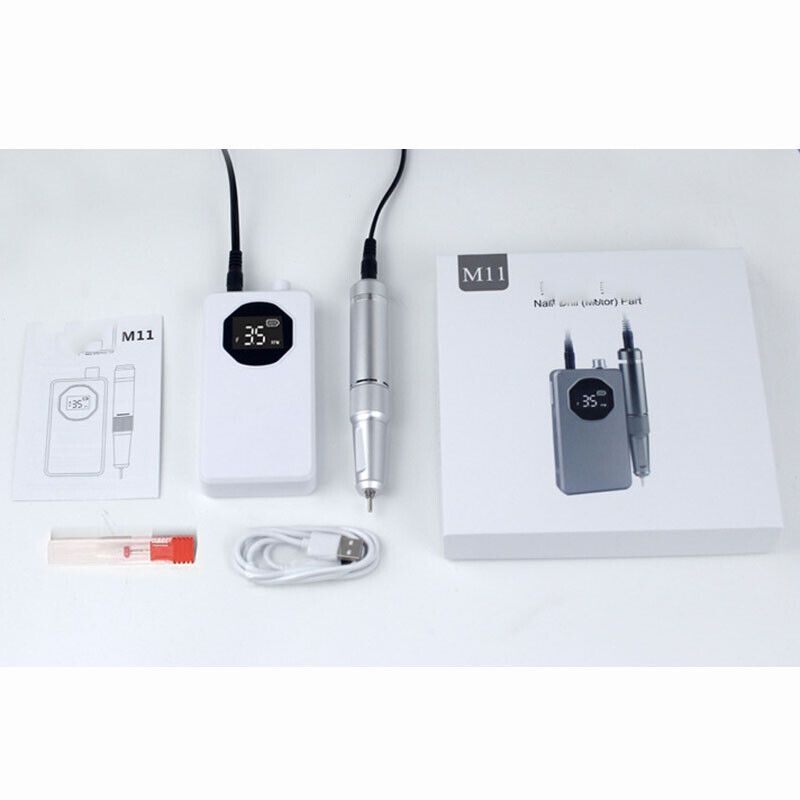 Professional Electric Nail Drill Machine for Manicure & Pedicure - Portable Nail File Kit with 6 Bits & LED Light - Perfect for Home Salon, Nail Art, Acrylic & Gel Extensions