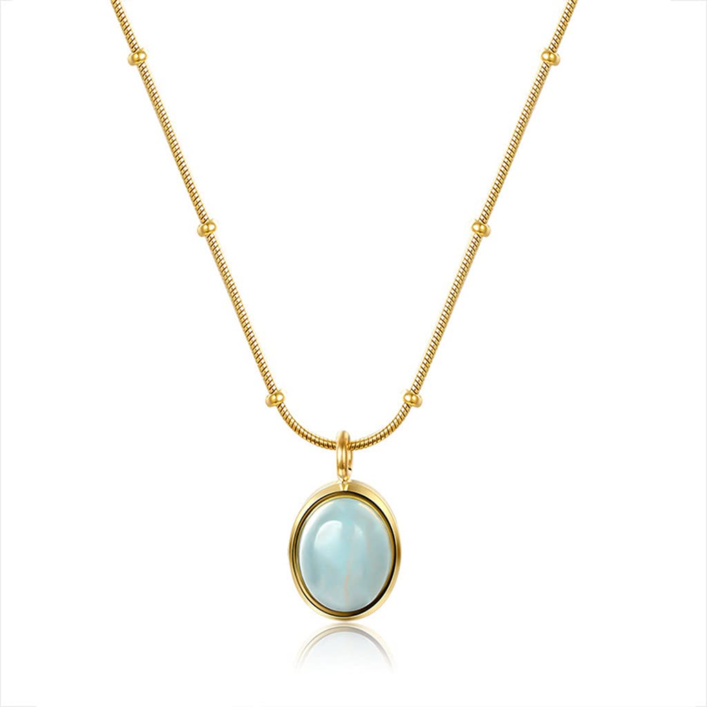 Vxkbiixxcs-o Luxury Oval Copper Chain Necklace for Women - Elegant Clavicle Pendant Gift for Girls, Perfect for Parties, Date Nights & Special Occasions