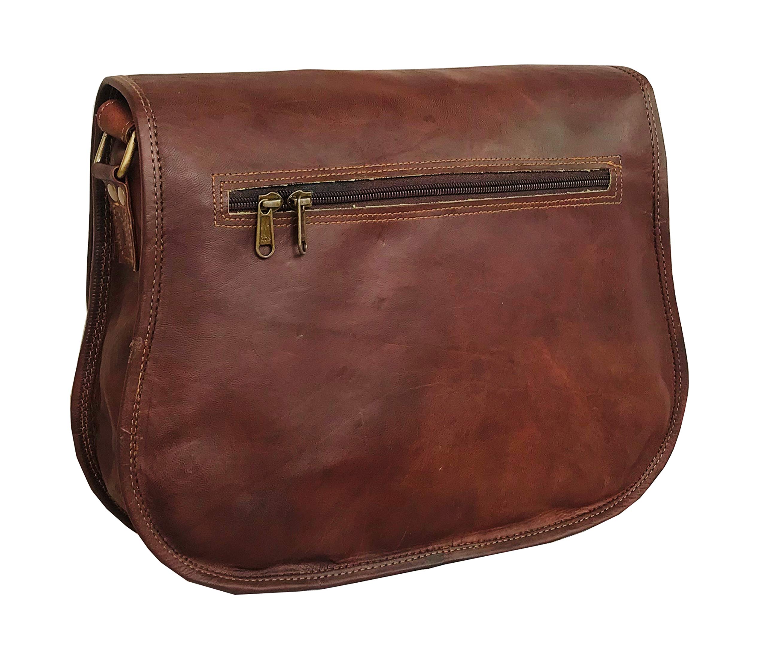 14 Inch Genuine Leather Crossbody Bag for Women - Stylish Shoulder Purse & Travel Tote in Brown | Perfect for Work, Shopping & Daily Use