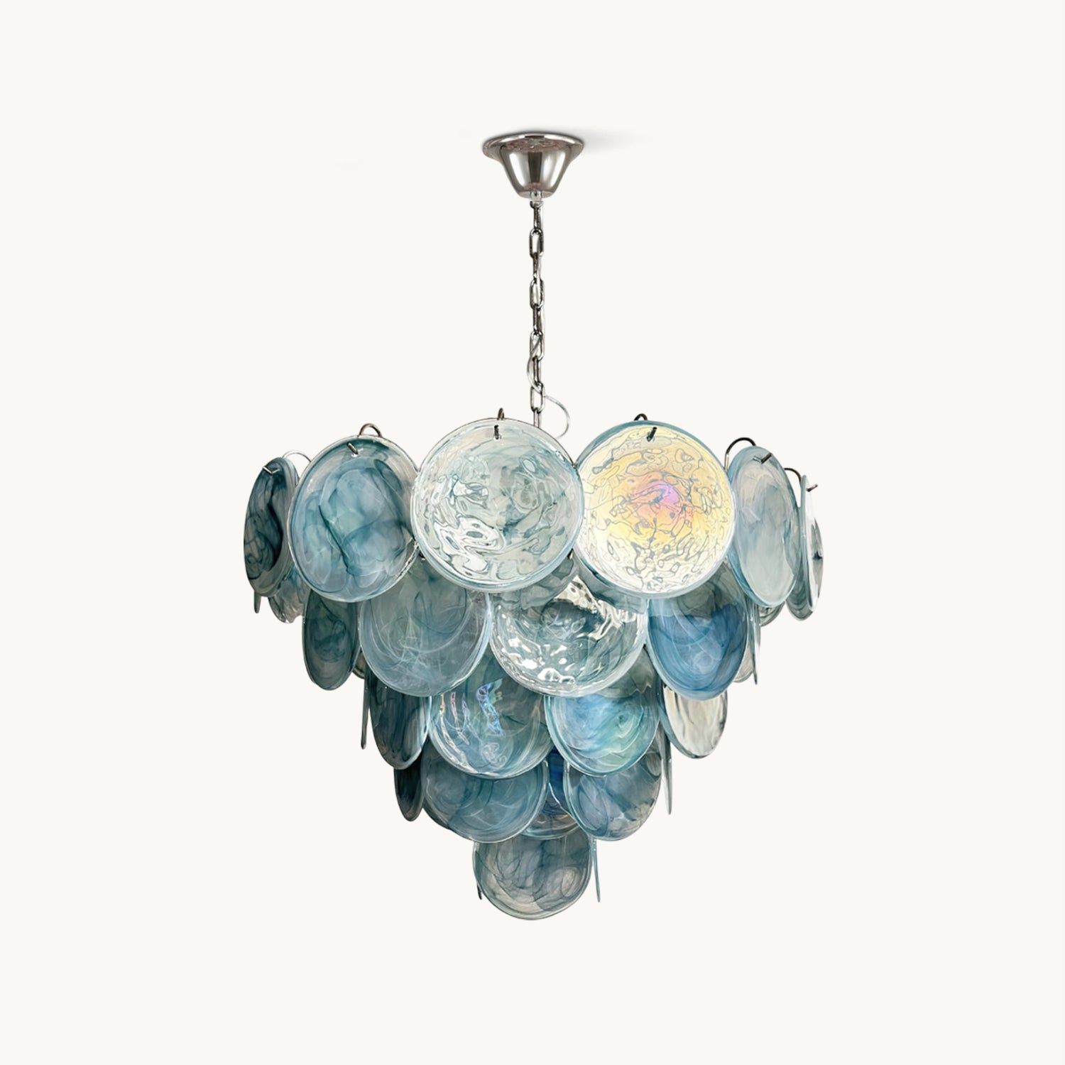 Elegant Camisa Disc Glass Chandelier - Modern Crystal Ceiling Light Fixture for Dining Room, Bedroom, and Living Room Decor
