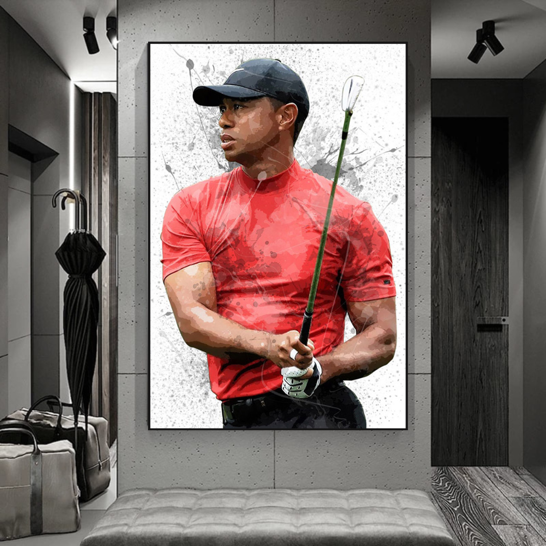 Tiger Woods Canvas Wall Art - High Quality Sports Memorabilia Print for Golf Fans | Perfect for Home, Office & Man Cave Decor