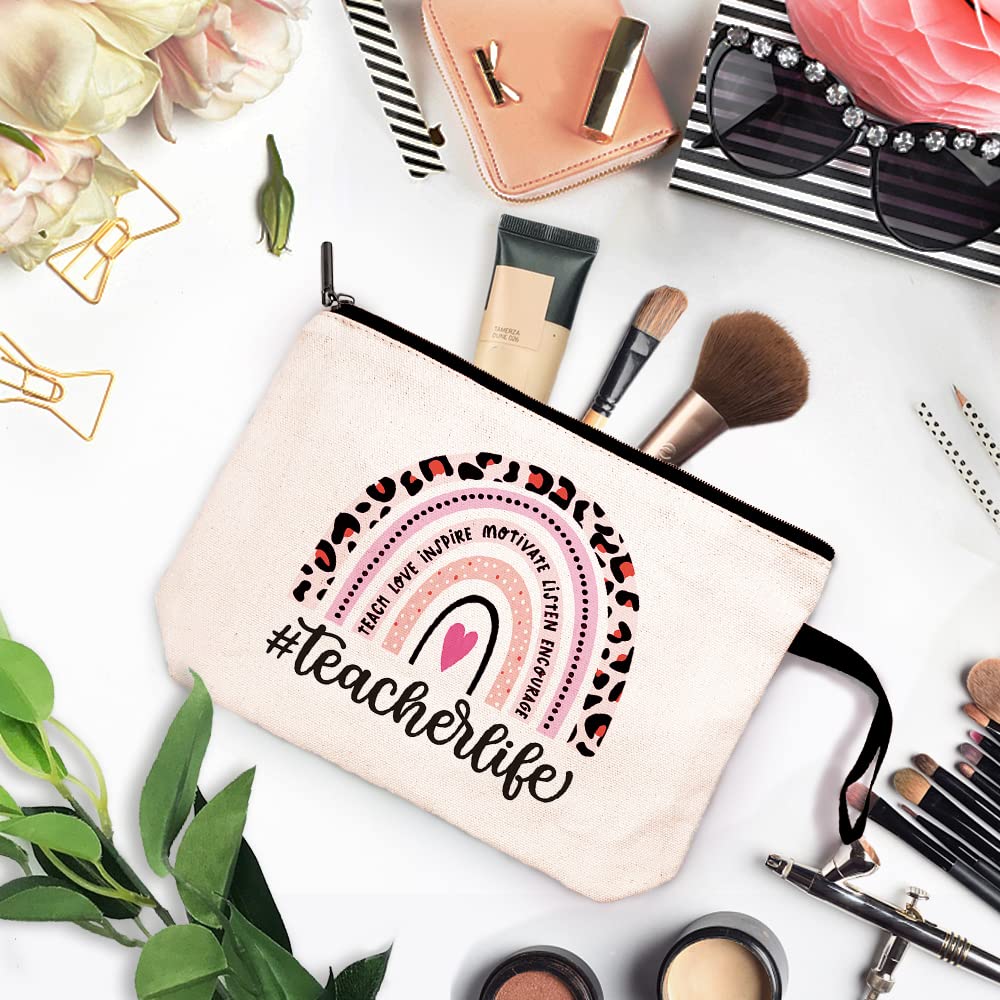 ZHANTUONE Teacher Cosmetic Bag - Perfect Birthday, Appreciation & Graduation Gift for Educators | Ideal for Classroom, Travel & Daily Organization