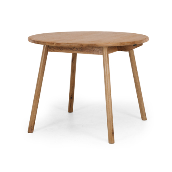 Reid Small Round Dining Table 1 Meter - Solid Oak Wood Kitchen Table for Small Spaces - Perfect for Breakfast Nook, Apartment Dining, and Cozy Kitchen Settings