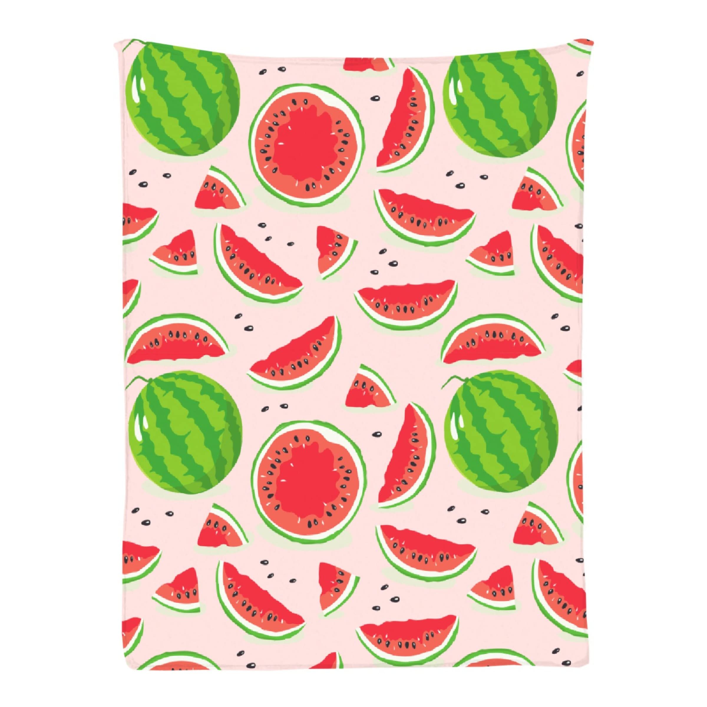 Yakujo Watermelon Print Lightweight Flannel Fleece Blanket - 120