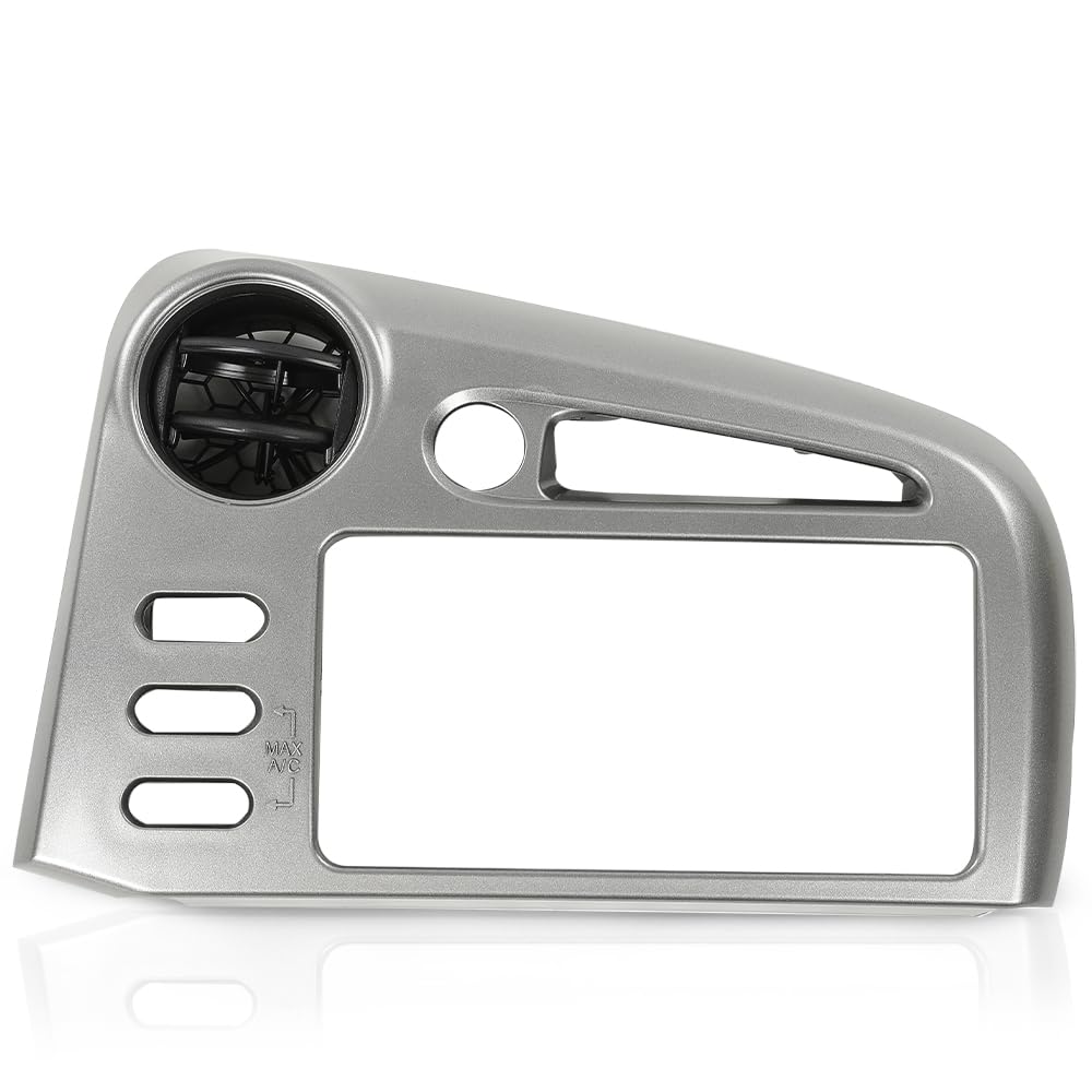 PIT66 Silver Dash Center Radio Bezel Vent Trim Compatible with 2003-2008 Toyota Matrix & Pontiac Vibe - Direct Fit Replacement with OEM Button Configuration | Perfect for Car Interior Upgrade & Audio System Installation