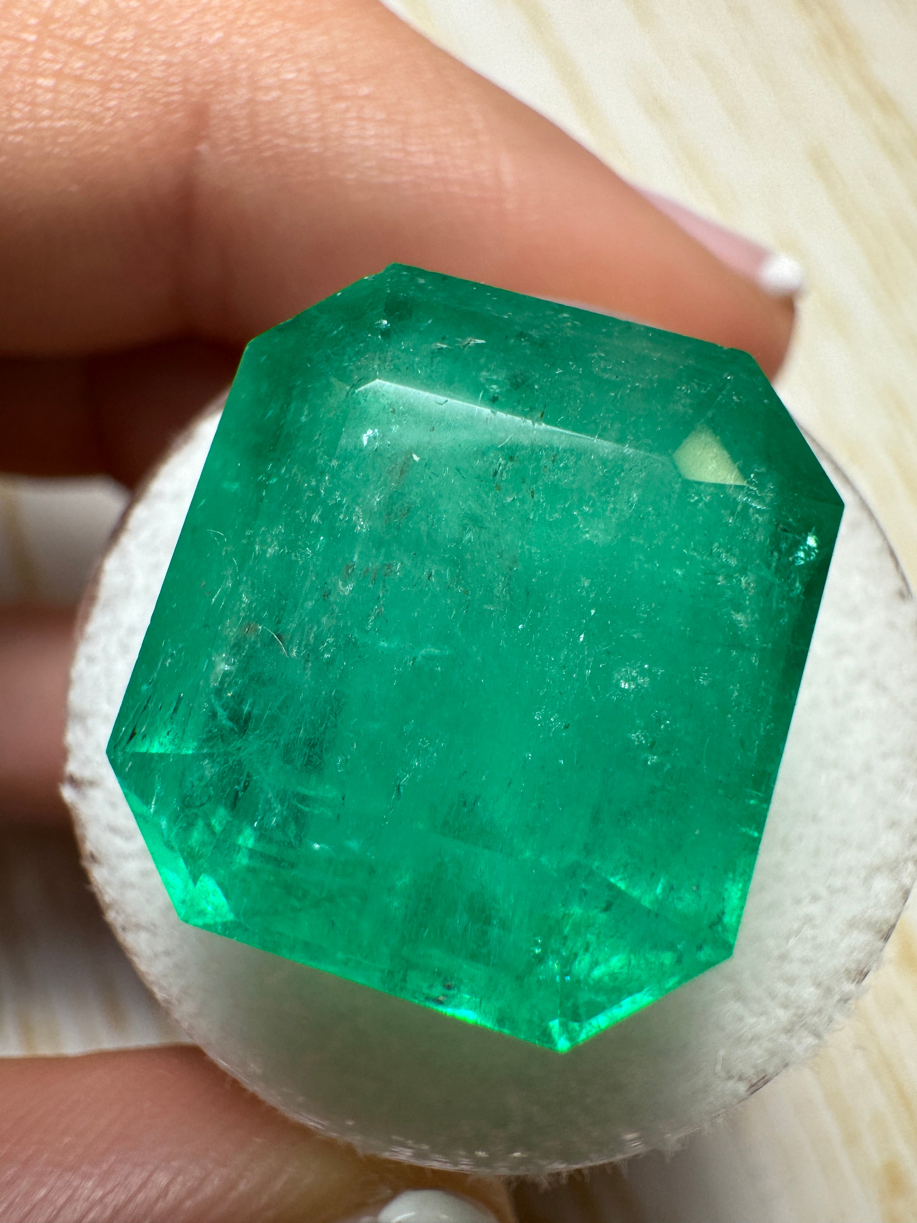 23.85 Carat Natural Colombian Emerald Loose Gemstone - 17x15.6mm Emerald Cut for Jewelry Making & Engagement Rings