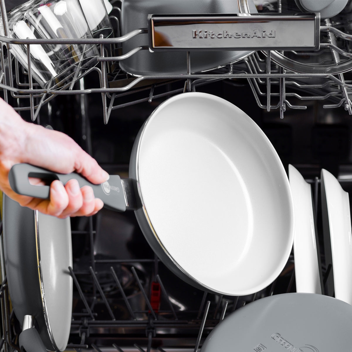 Dover Ceramic Nonstick 12-Piece Cookware Set - Charcoal Gray | Non-Toxic & PFOA-Free Pots & Pans for Healthy Cooking | Perfect for Frying, Boiling & Sauteing in Modern Kitchens
