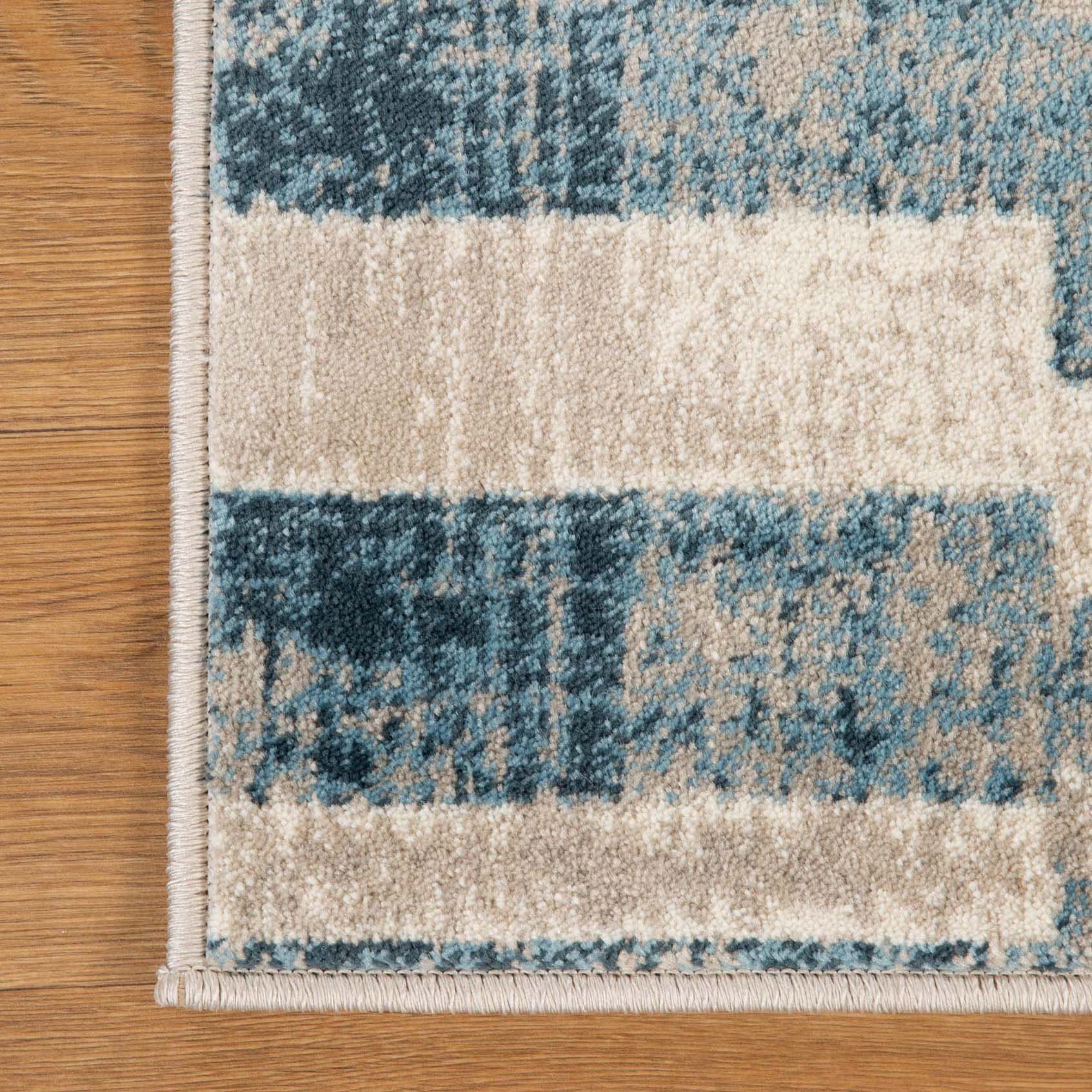 Radko Modern Striped Indoor Area Rug or Runner - Soft Non-Slip Living Room Carpet for Bedroom, Hallway & Home Decor