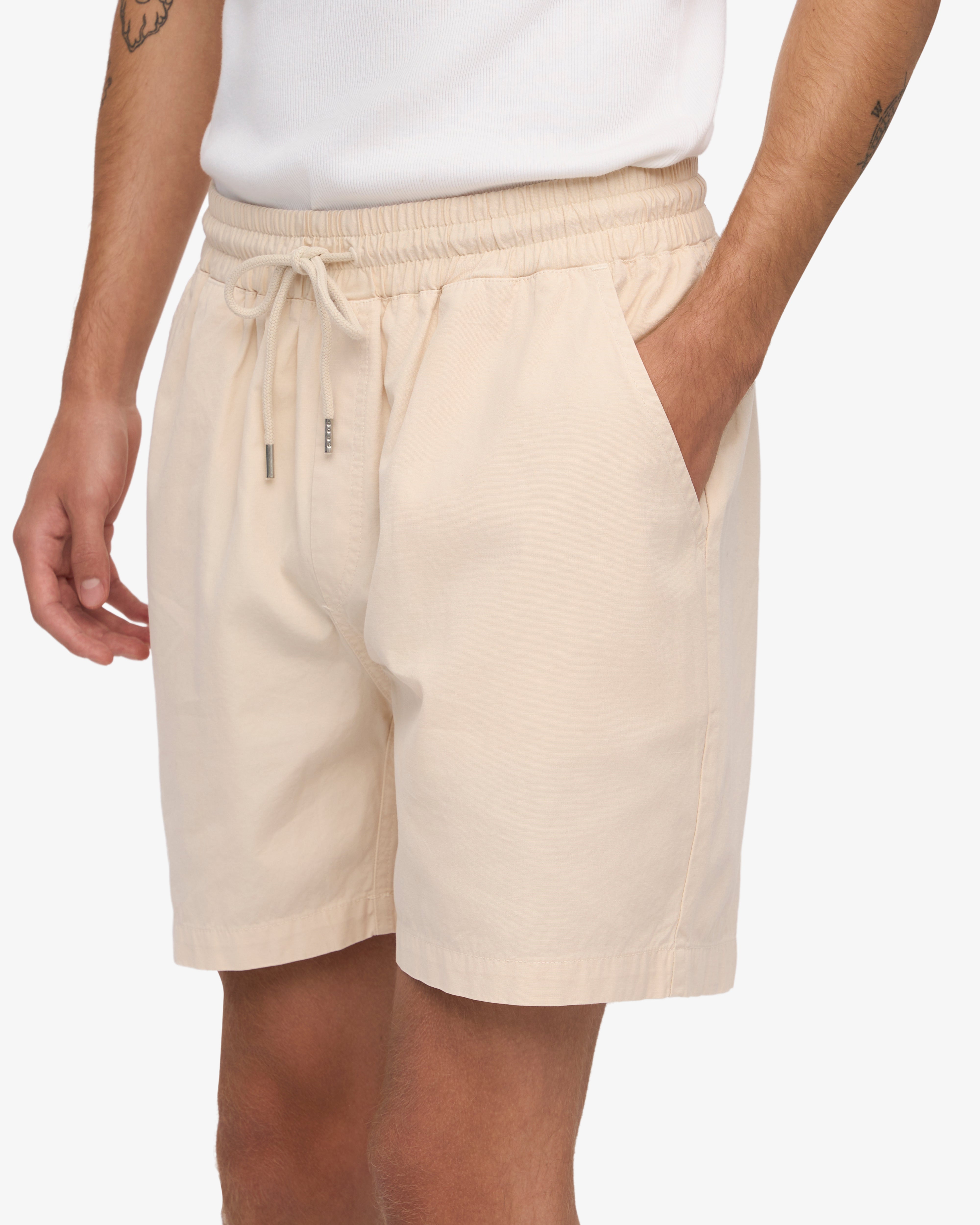 Organic Twill Shorts for Women - Ivory White | Comfortable & Breathable Summer Casual Shorts | Perfect for Beach, Travel & Everyday Wear
