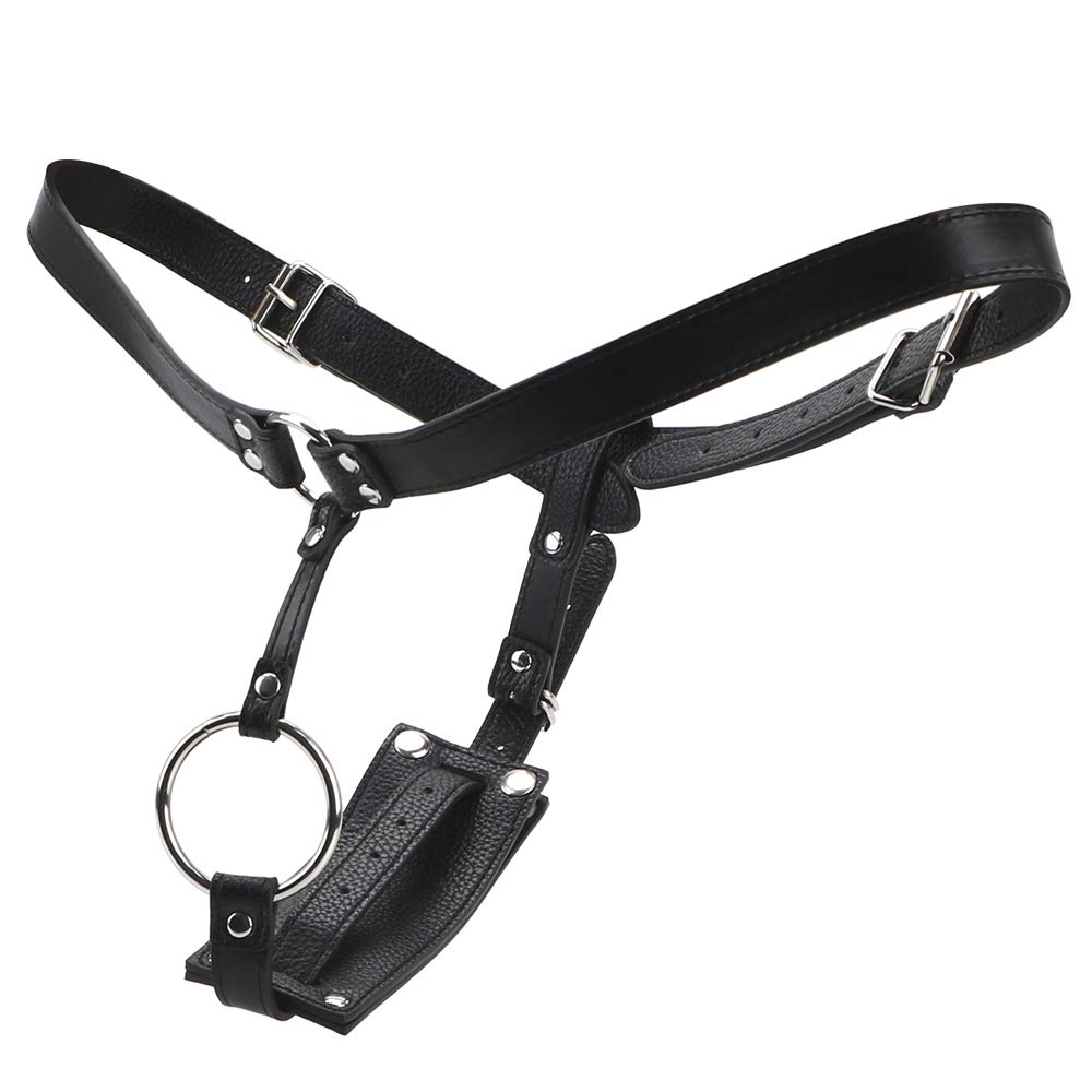Premium Leather Chastity Belt for Men & Women - Adjustable BDSM Restraint Underwear with Butt Plug & Dildo Harness - Adult Bondage Gear for Couples Play, Roleplay & Sensual Exploration