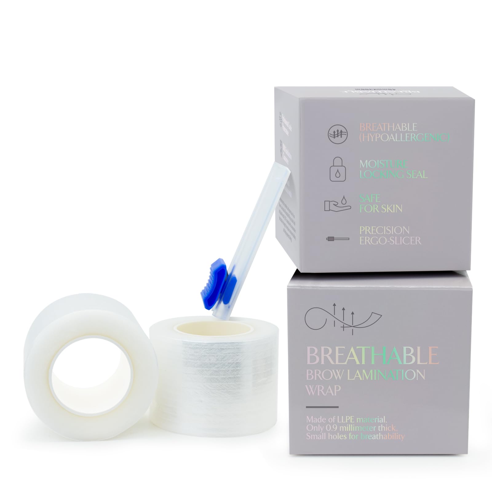 2 Pack 300M Breathable Plastic Wrap for Eyebrow, Lip Blush & PMU - Disposable Face Cover for Lamination, Lash Lift & Microblading - Ideal for Salon, Spa & Beauty Professionals