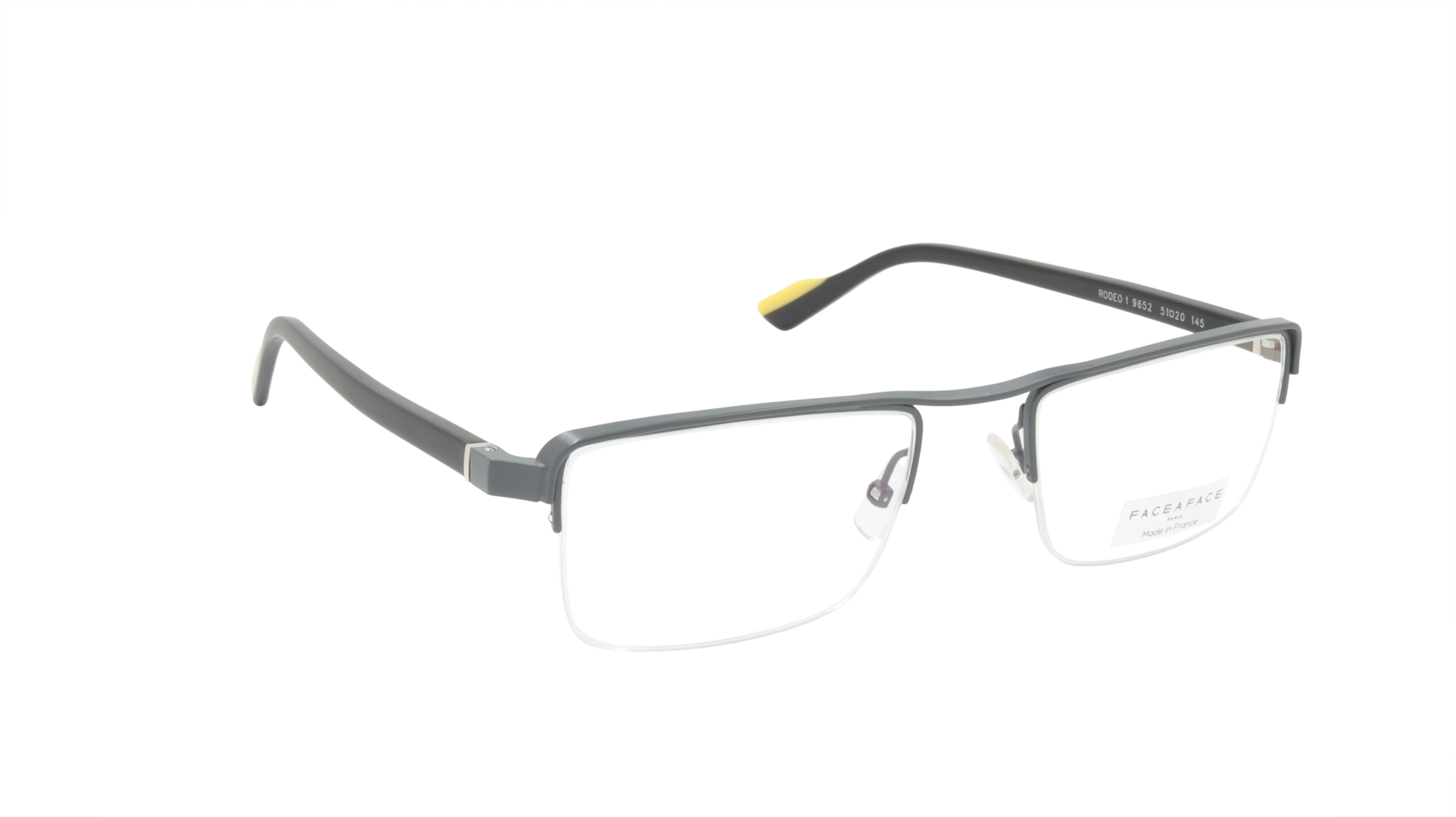 Face A Face RODEO 1 Eyeglasses Frame - Acetate & Metal Blend in Black & Yellow | Stylish Unisex Optical Glasses for Work, Reading & Fashion