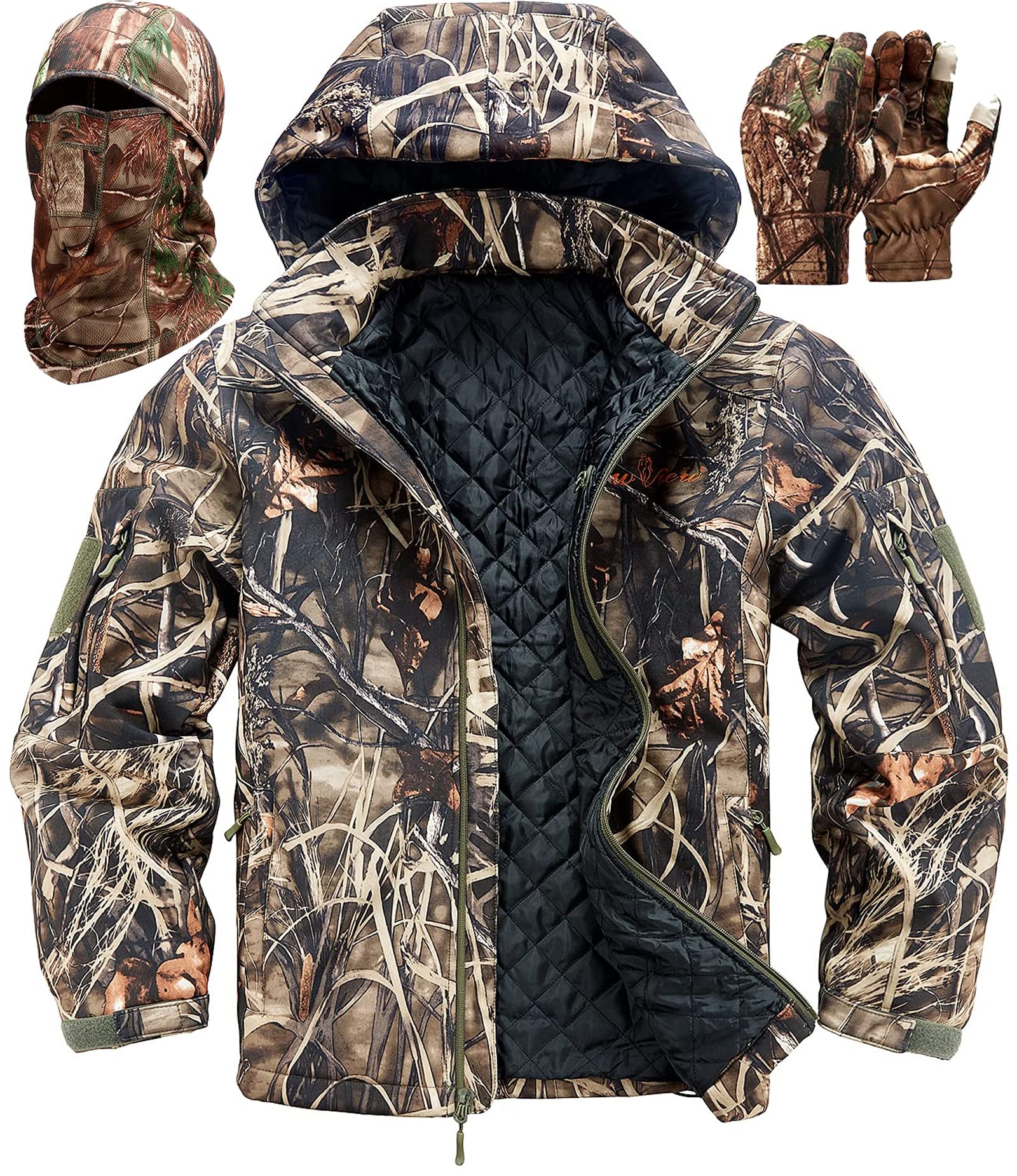 NEW VIEW Heavy Duty Men's Hunting Jacket - Cold Weather Camo Coat with Insulation for Winter Hunting | Waterproof Outdoor Gear for Deer Hunting & Wilderness Adventures