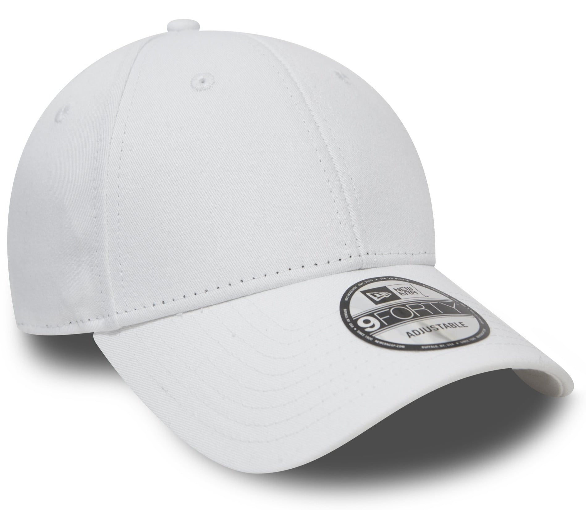 New Era 940 Basic Adjustable White Baseball Cap for Men & Women - Classic Cotton Snapback Hat for Sports, Outdoor Activities & Casual Wear