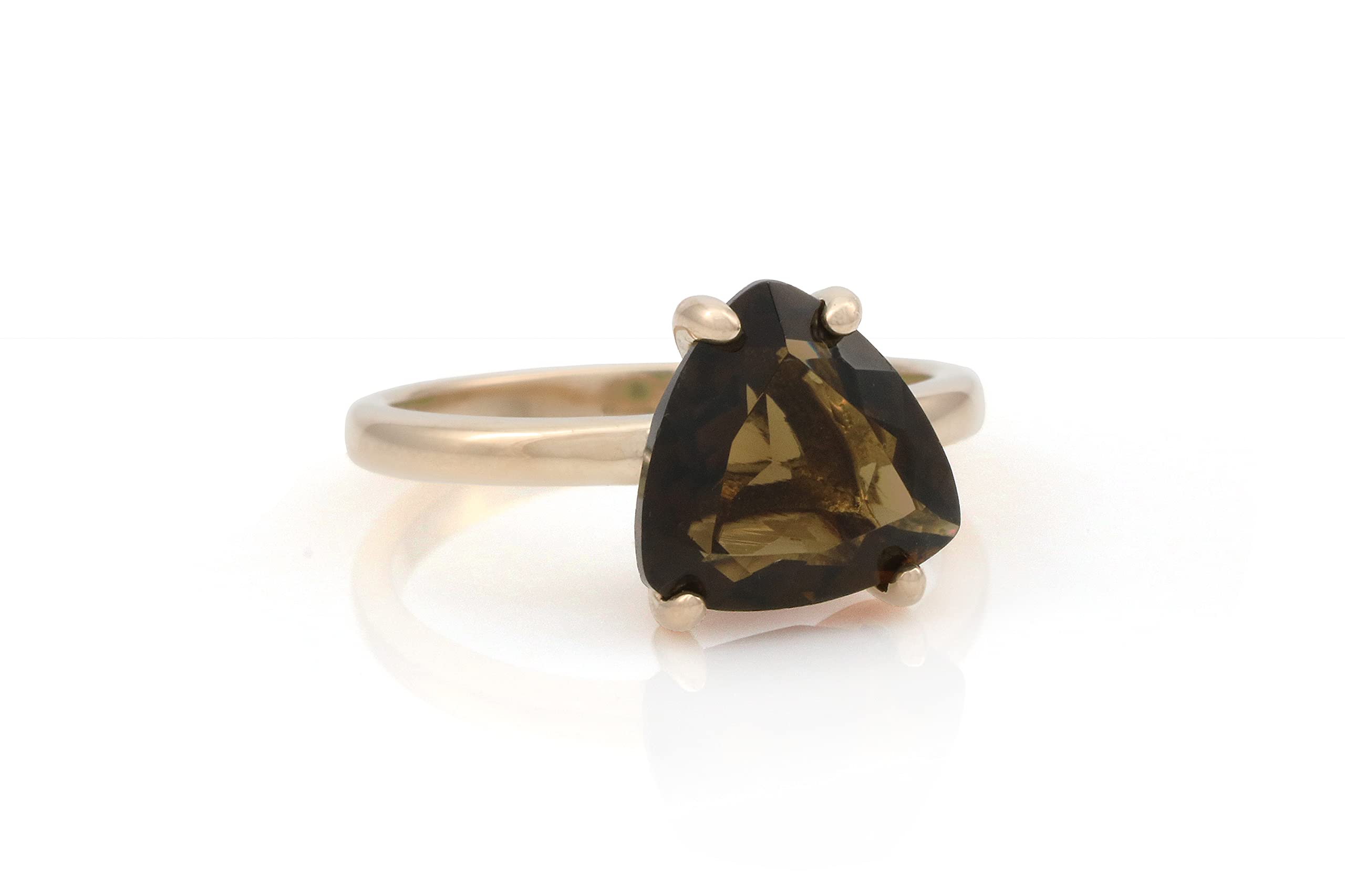 Sterling Silver Smoky Quartz Rings for Women - Handmade Gemstone Jewelry - Elegant Formal & Casual Rings with Free Jewelry Box - Perfect for Weddings, Parties & Everyday Wear