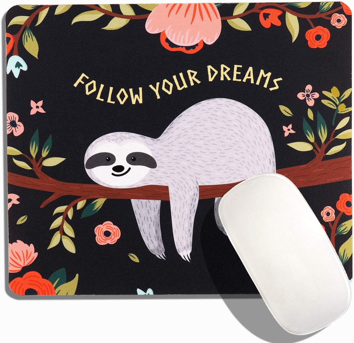 Premium Gaming Mouse Pad with Non-Slip Rubber Base - Cute Sloth Design (9.5