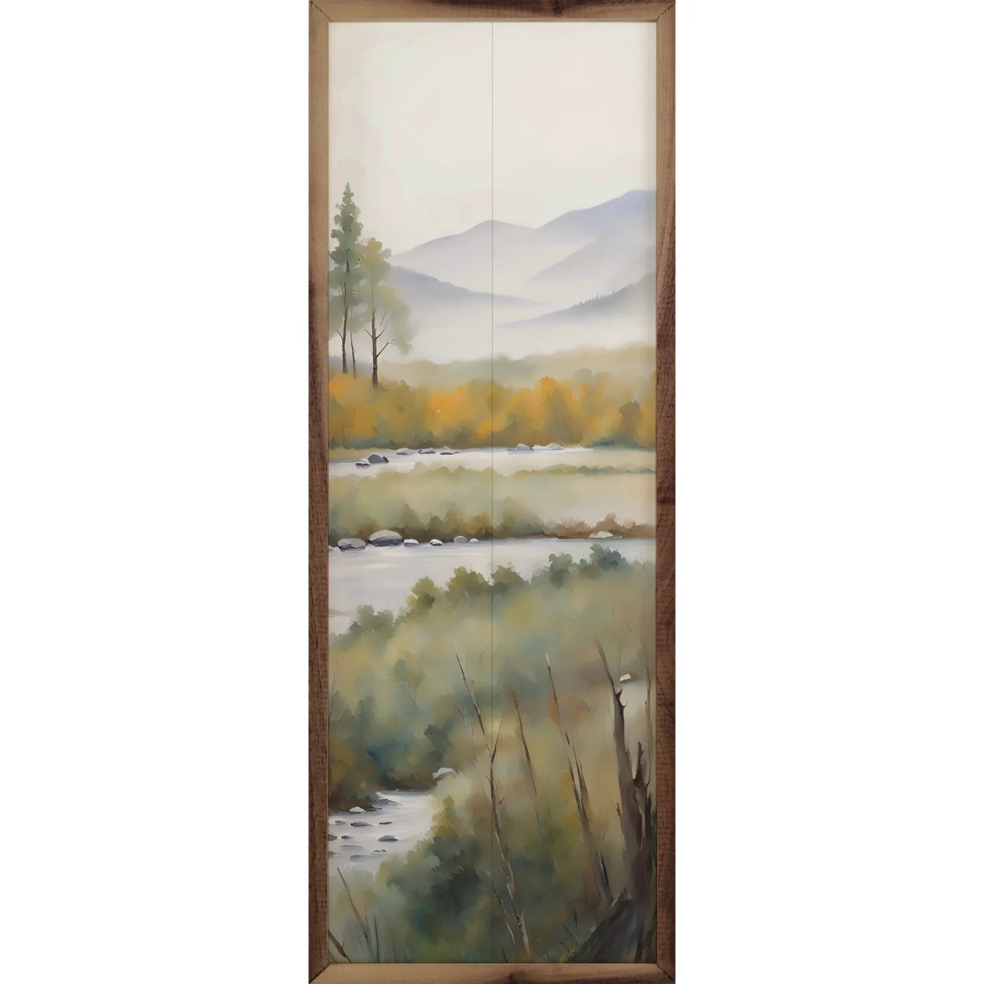 Tall Trees Creek Wood Framed Wall Art Print - Nature Landscape Decor for Living Room, Bedroom & Office