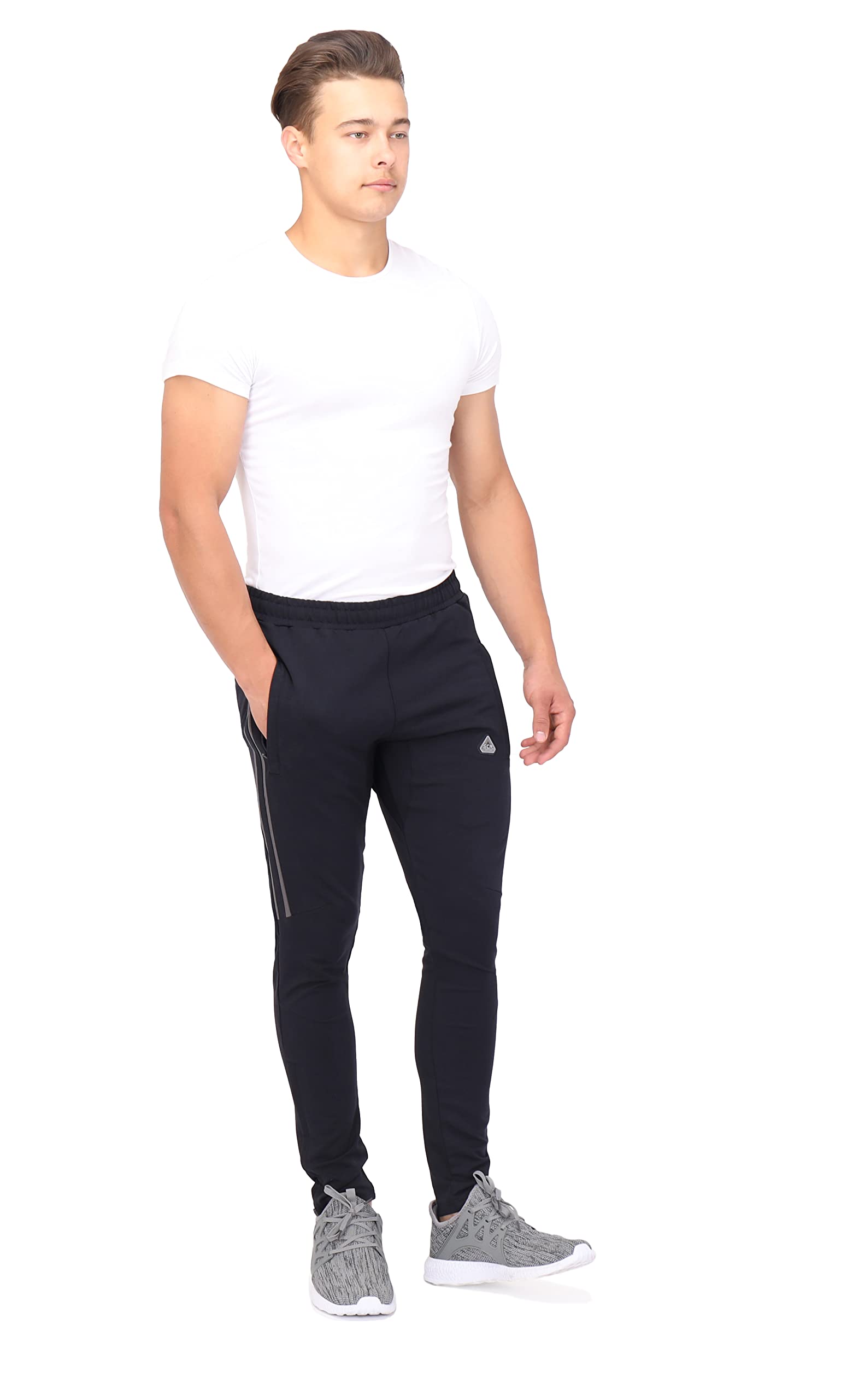 SCR Tall Jogger Sweatpants for Men - 33/36 Inseam Athletic Sweatpants with Zipper Pockets | Comfortable Workout & Lounge Pants for Tall Men