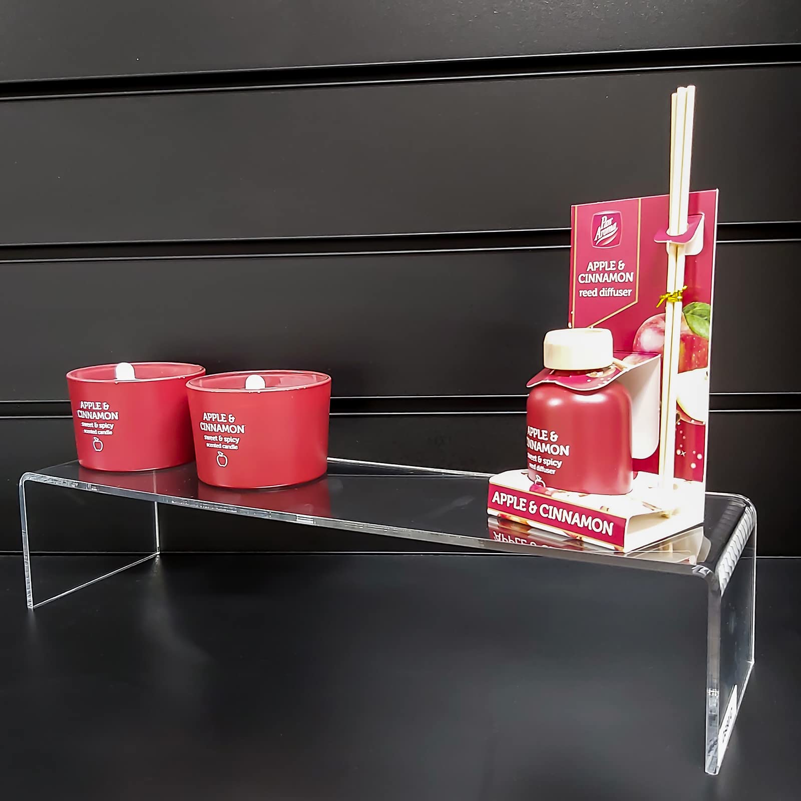 Clear Acrylic Plinth Shelf Risers DS80 - Cabinet & Retail Shop Display Organizer for Kitchen, Bathroom & Store Showcase