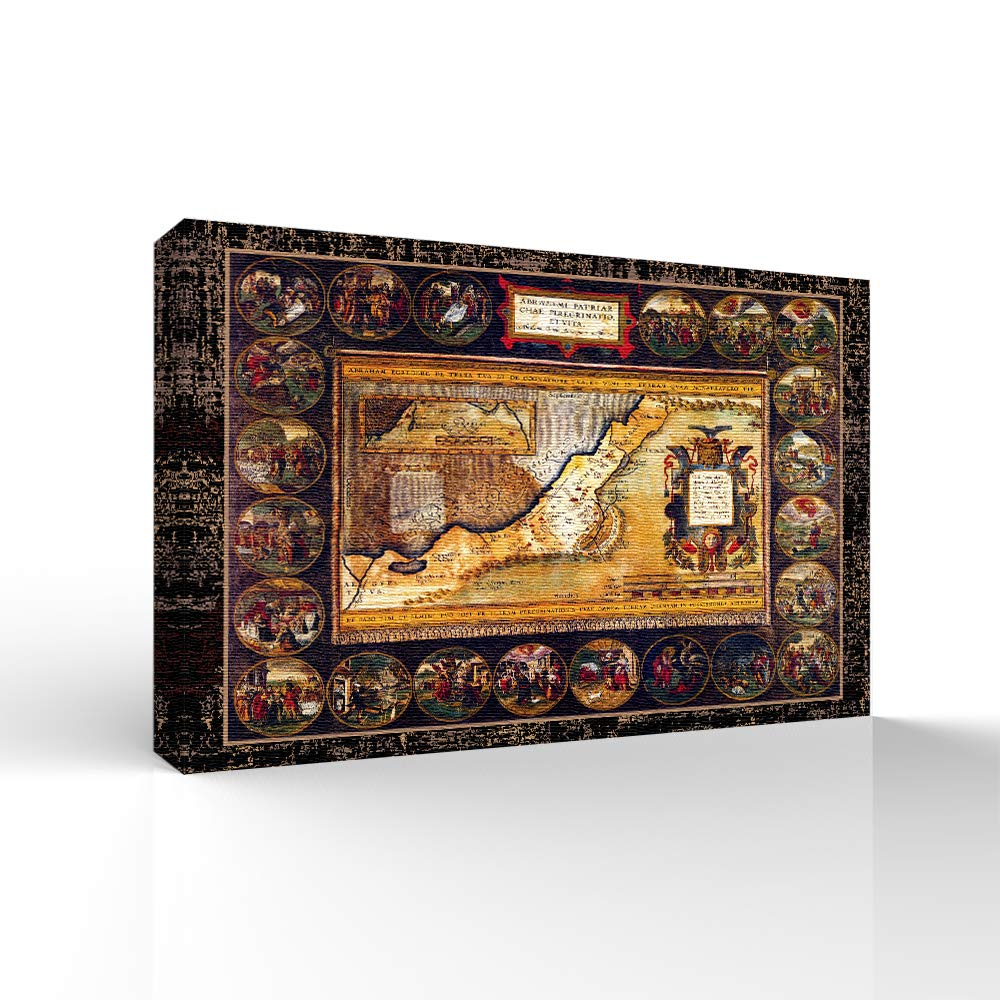Wall26 Canvas Wall Art World Maps Pictures - 16x24 Inches Framed Prints for Bedroom, Living Room, Office & Home Decorations