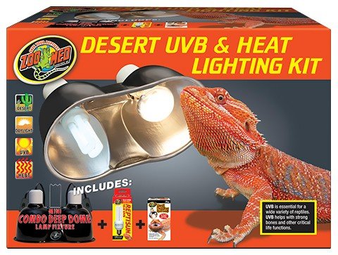 Zoo Med Desert UVB Heat Lighting Kit for Reptiles - Essential Terrarium Lighting for Lizards, Turtles & Bearded Dragons | Perfect for Desert Habitat Enclosures & Reptile Tanks